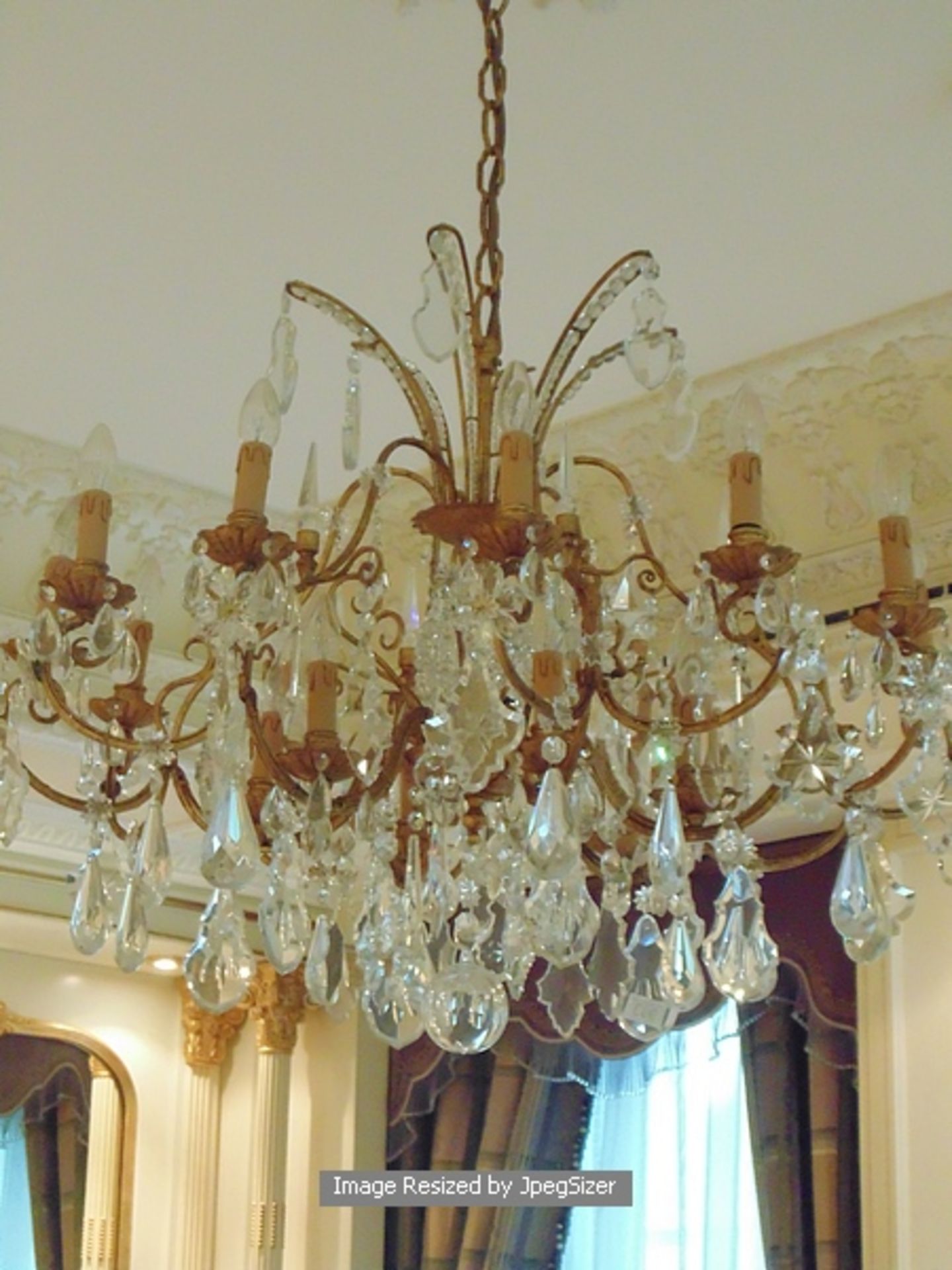 French bronze and crystal 18 arm chandelier 1250mm dropThe buyer to remove at own costs or appoint