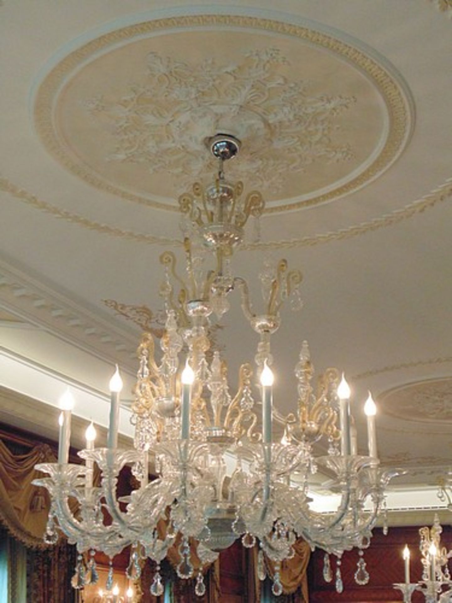 Taif Murano chandelier by Barovier & Toso 12 arm crystal chandelier, with gilded and chromed metal - Image 7 of 8