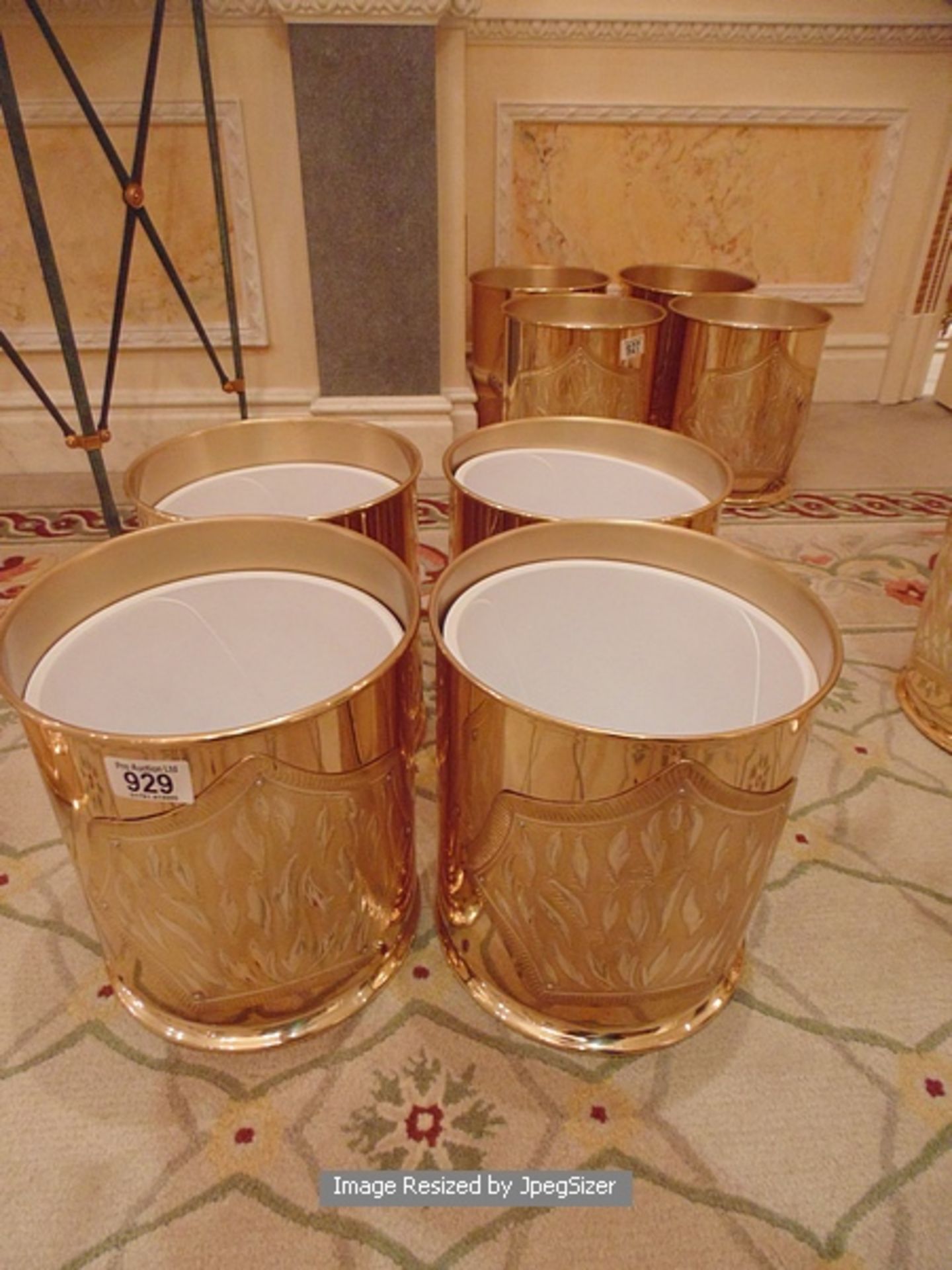 4 x 24ct. gold plated waste paper bins