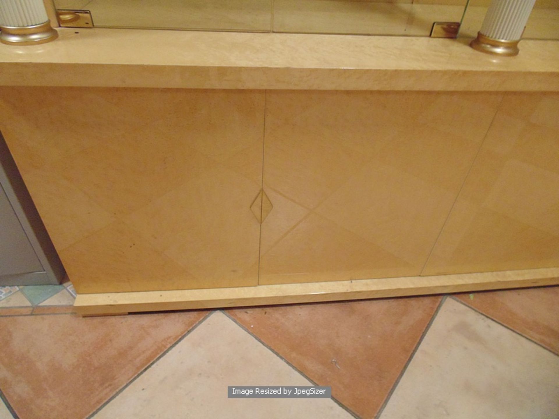 A birds eye maple display cabinet with glass shelves enclosed by four glass doors, fitted with - Image 2 of 6