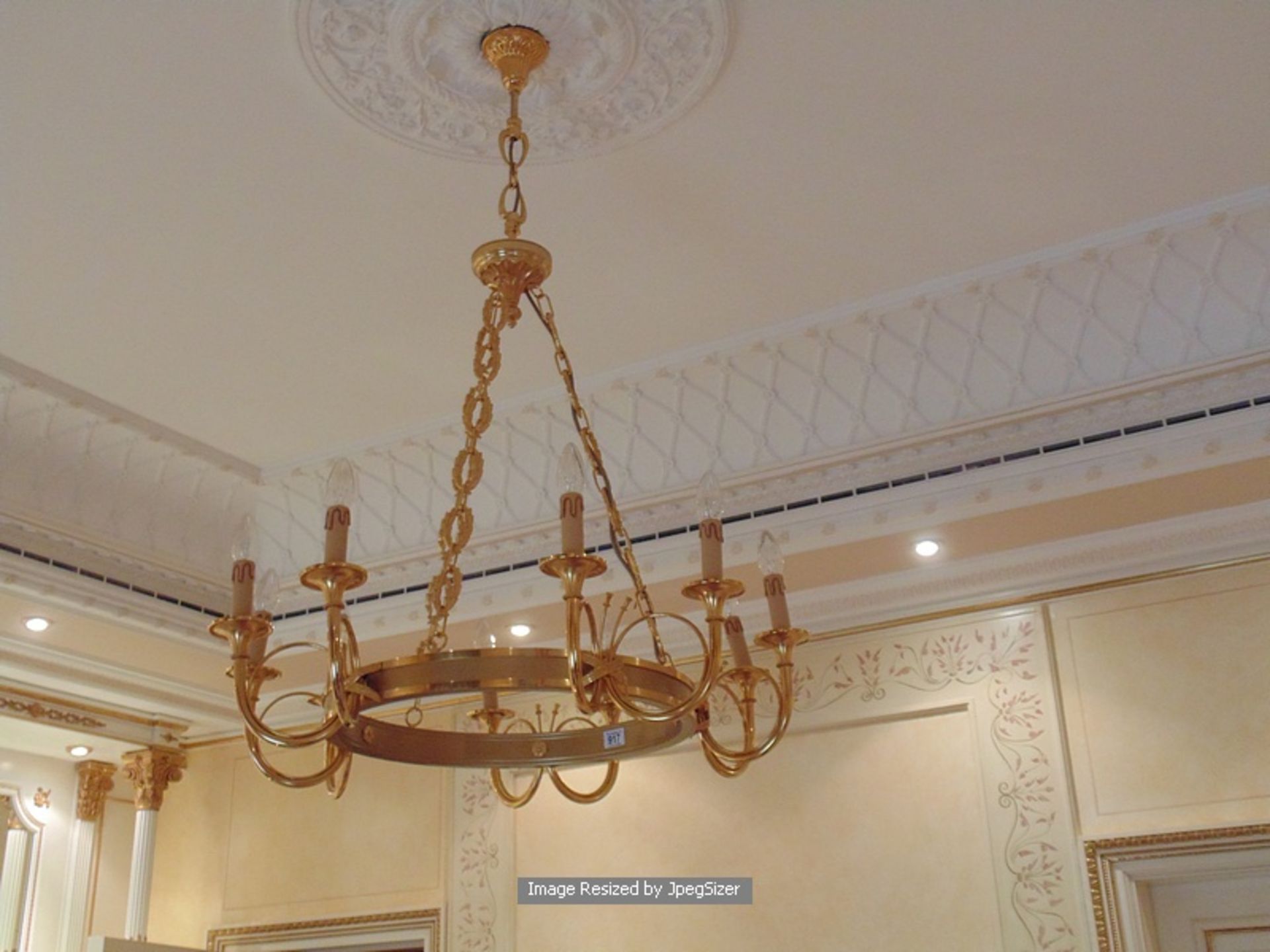 A bronze 10 arm suspended chandelier with open bronze frame 1200mm drop - Image 2 of 2