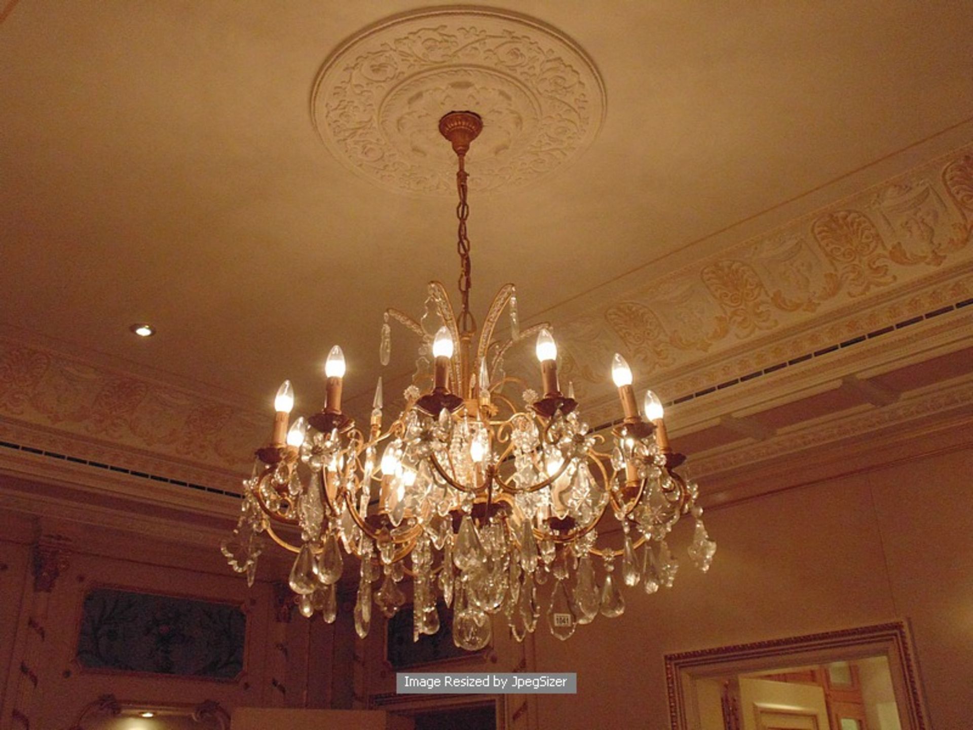 Continental Dore bronze and crystal chandelier 18 arm 1300mmdropThe buyer to remove at own costs - Image 2 of 4