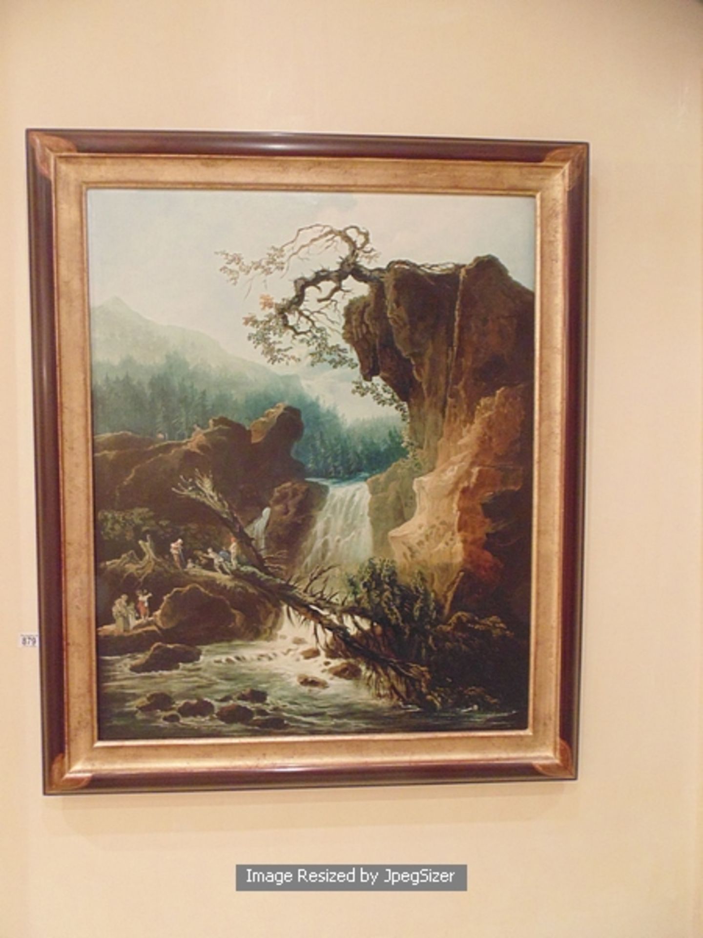 A landscape framed painting on canvas in a giltwood frame 890mm x 1060mm