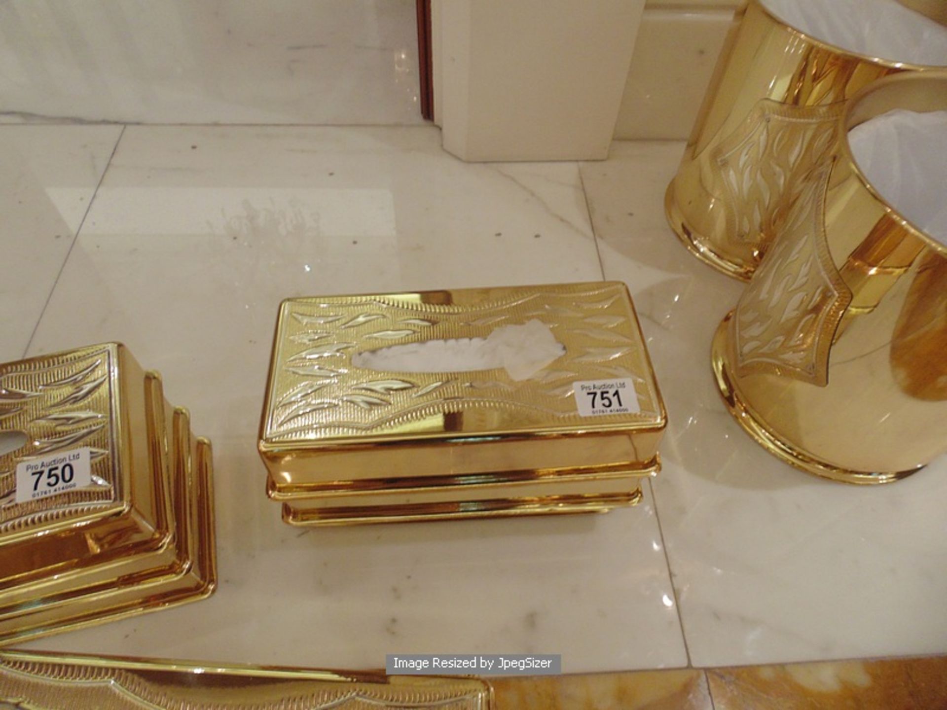 3 x 24ct. gold plated tissue box covers