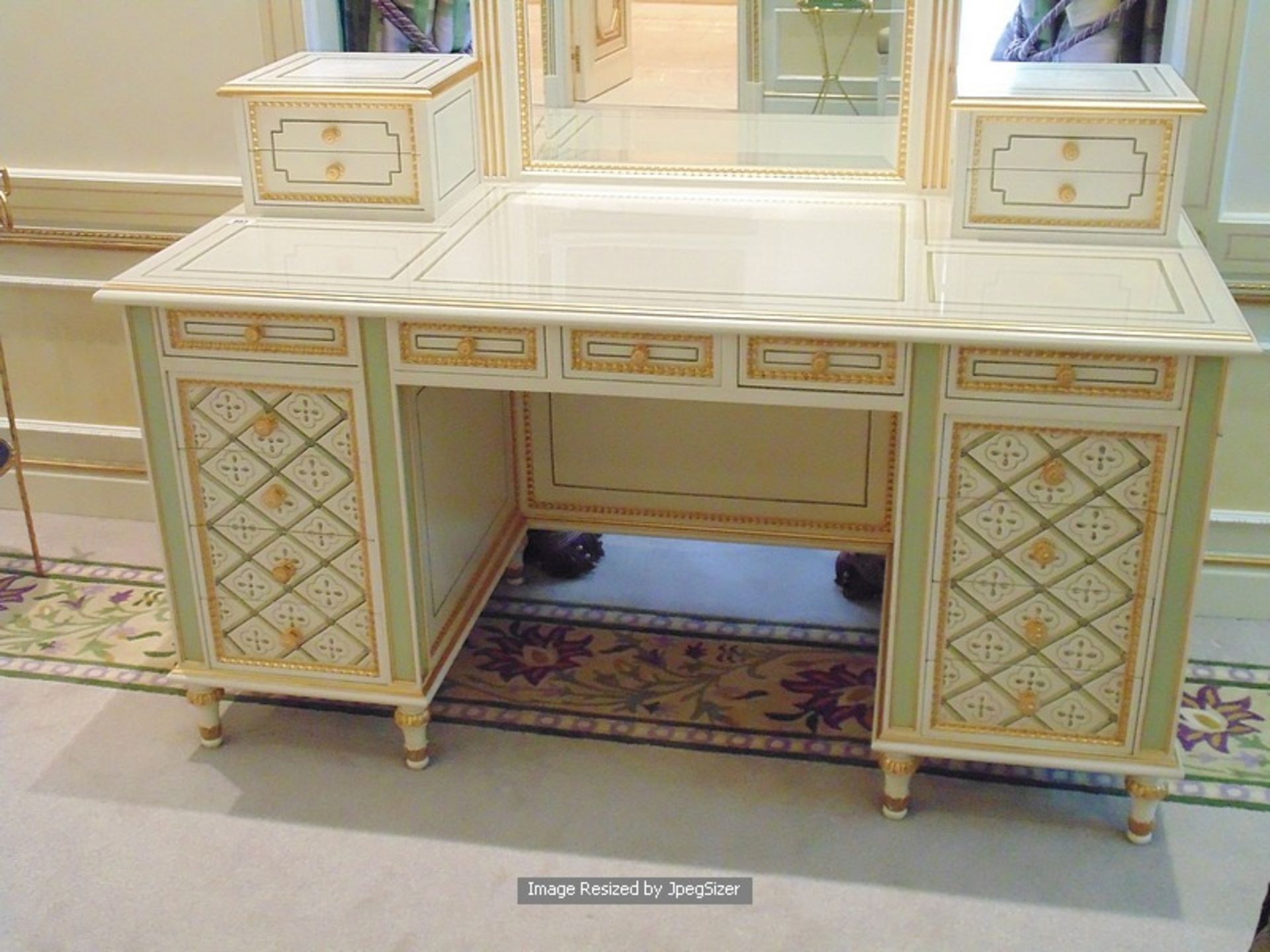 Classic Italian 18th century style white and gold-painted and parcel-gilt dressing table, - Image 3 of 3