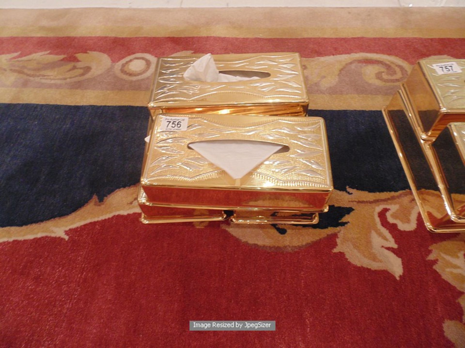 4 x 24ct. gold plated tissue box covers