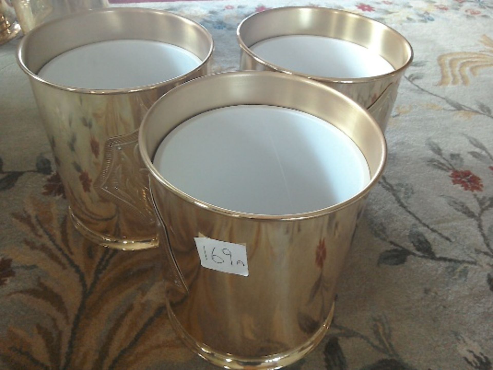3 x gold plated bins