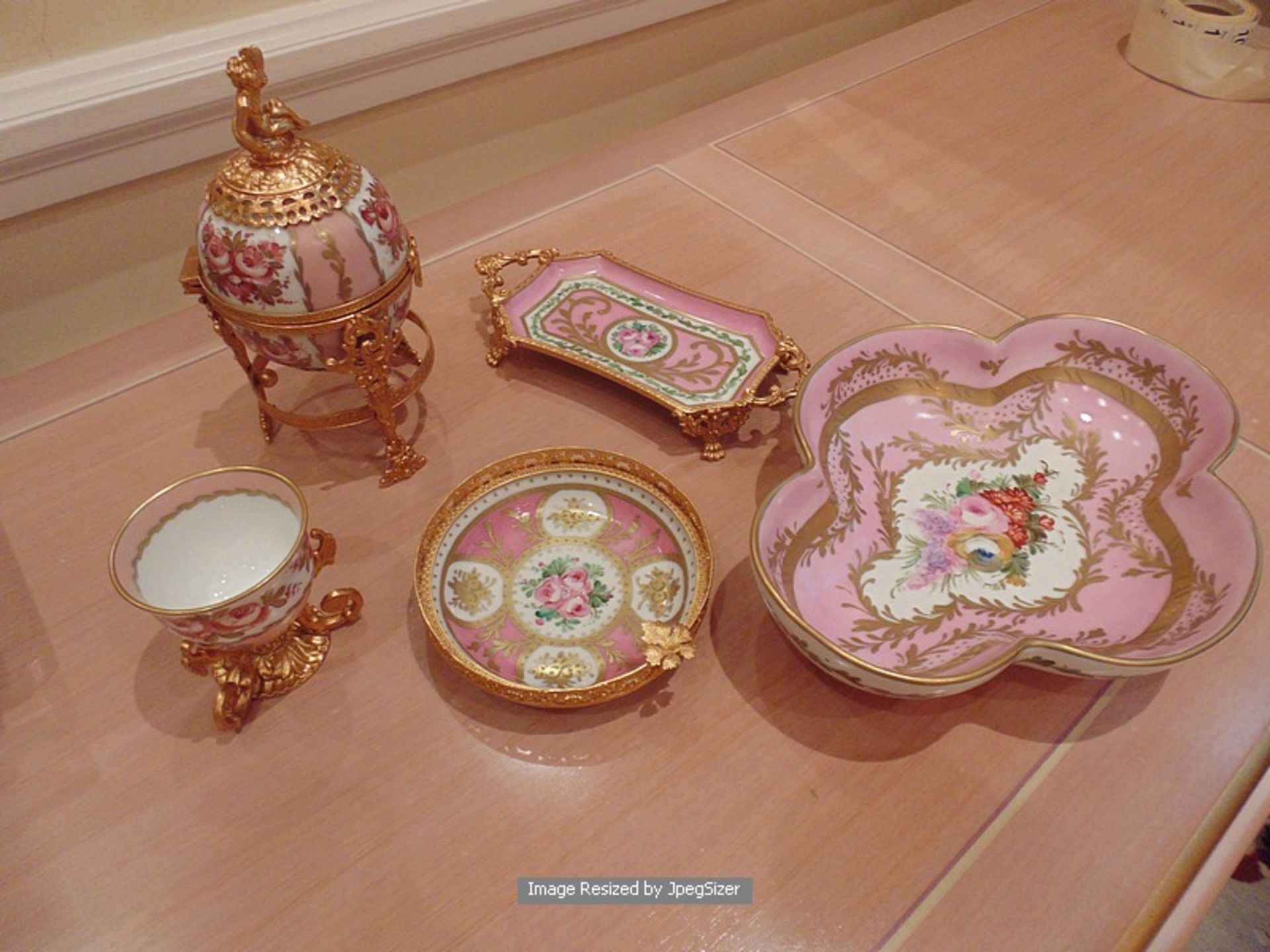 A set of five pieces of Limoges porcelain objets d'art