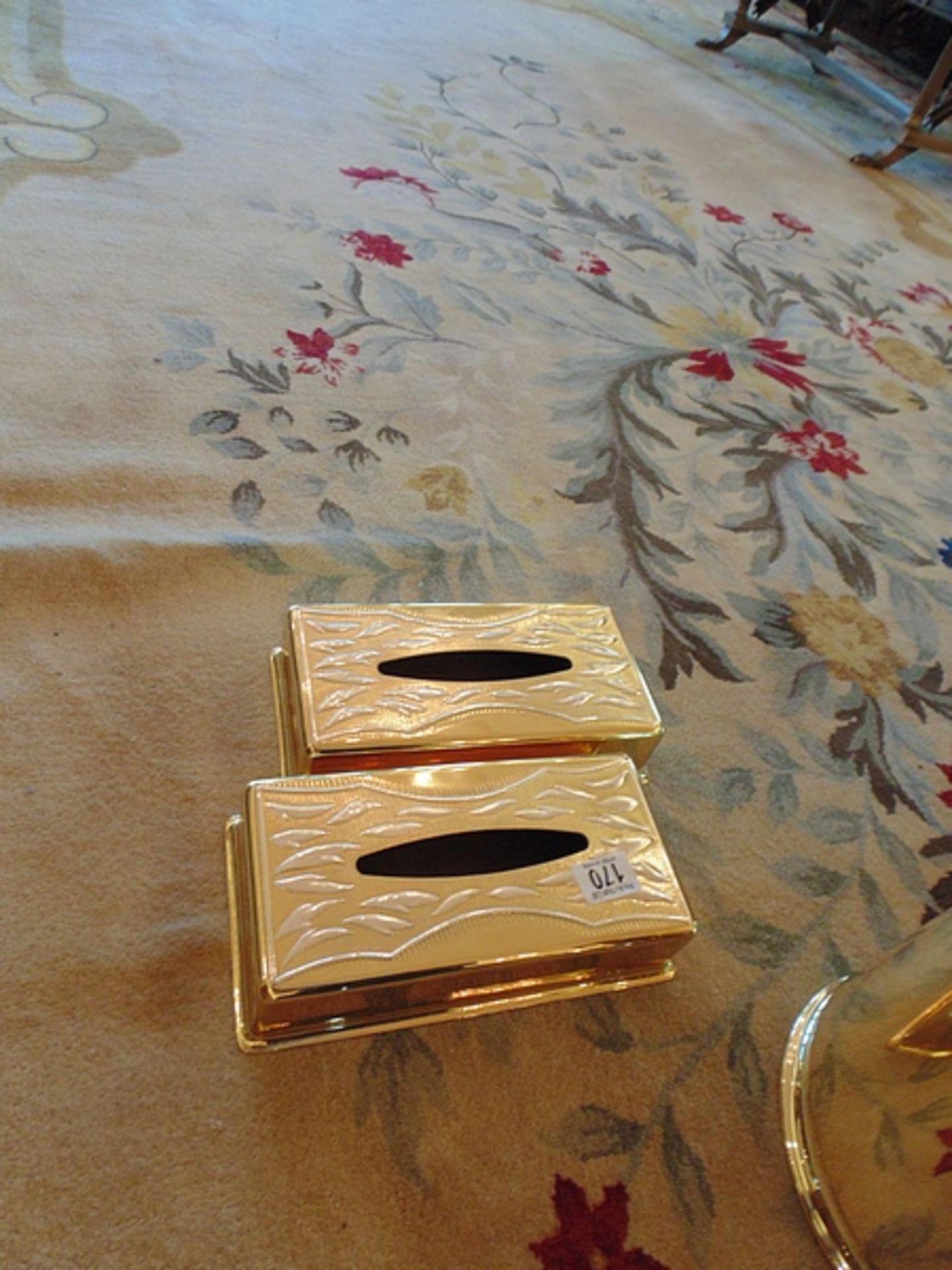 4 x 24ct. gold plated tissue box covers