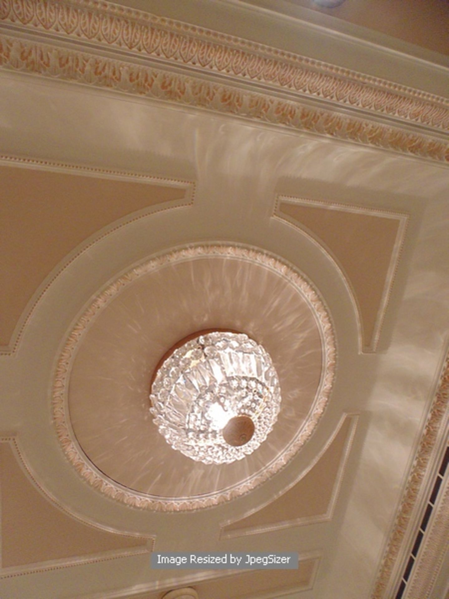 3 x crystal basket style flush ceiling chandeliers with bronze fittings - Image 3 of 4