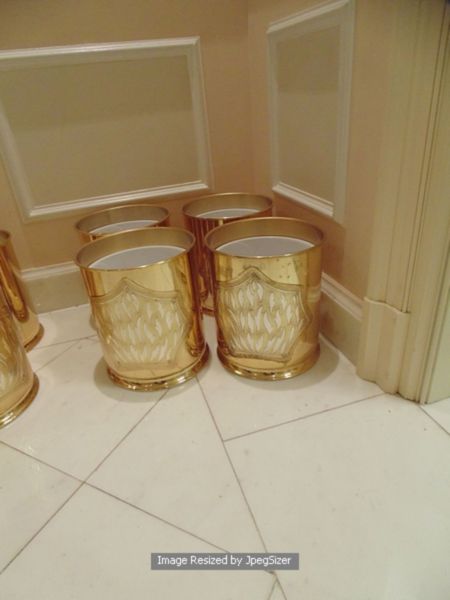 4 x 24ct. gold plated waste paper bins