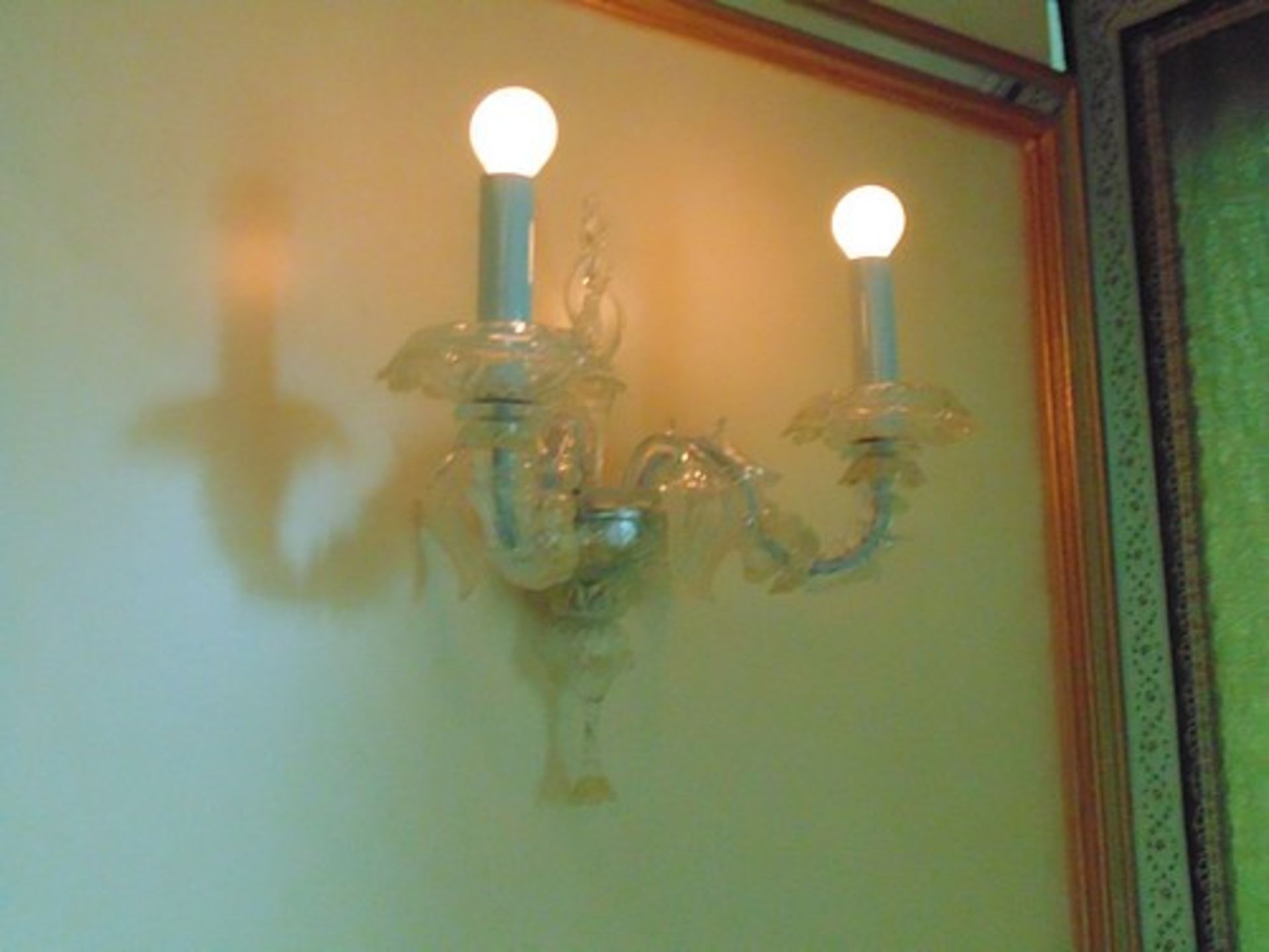 A pair of Barovier & Toso twin candle crystal wall sconces 420mm - Image 2 of 7