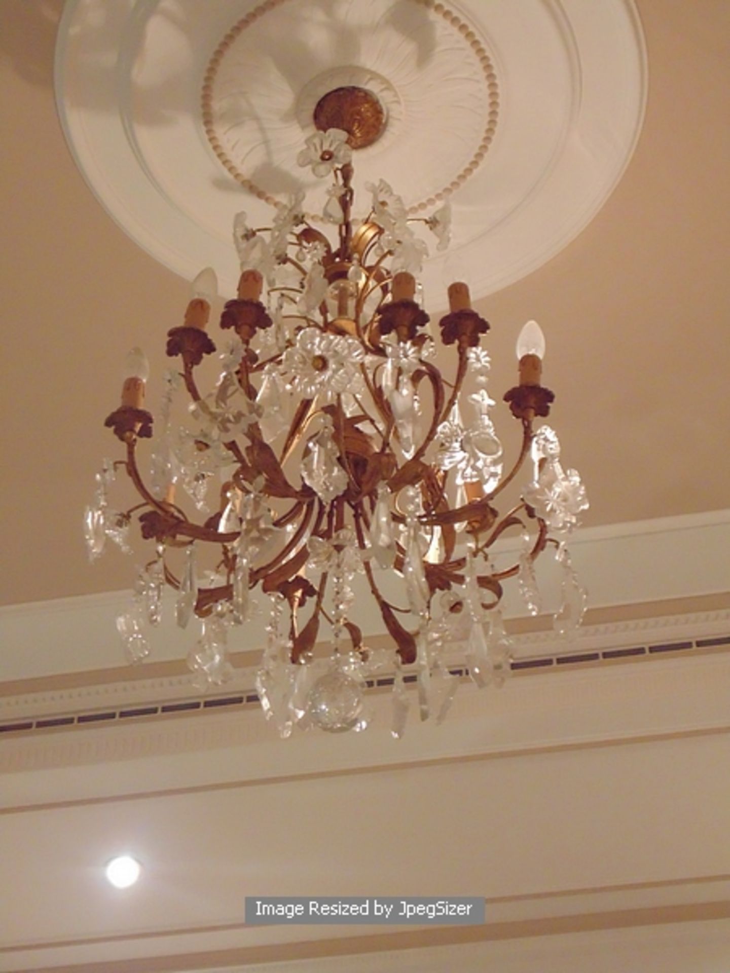 French bronze and crystal 12 arm chandelier 1140mm dropThe buyer to remove at own costs or appoint