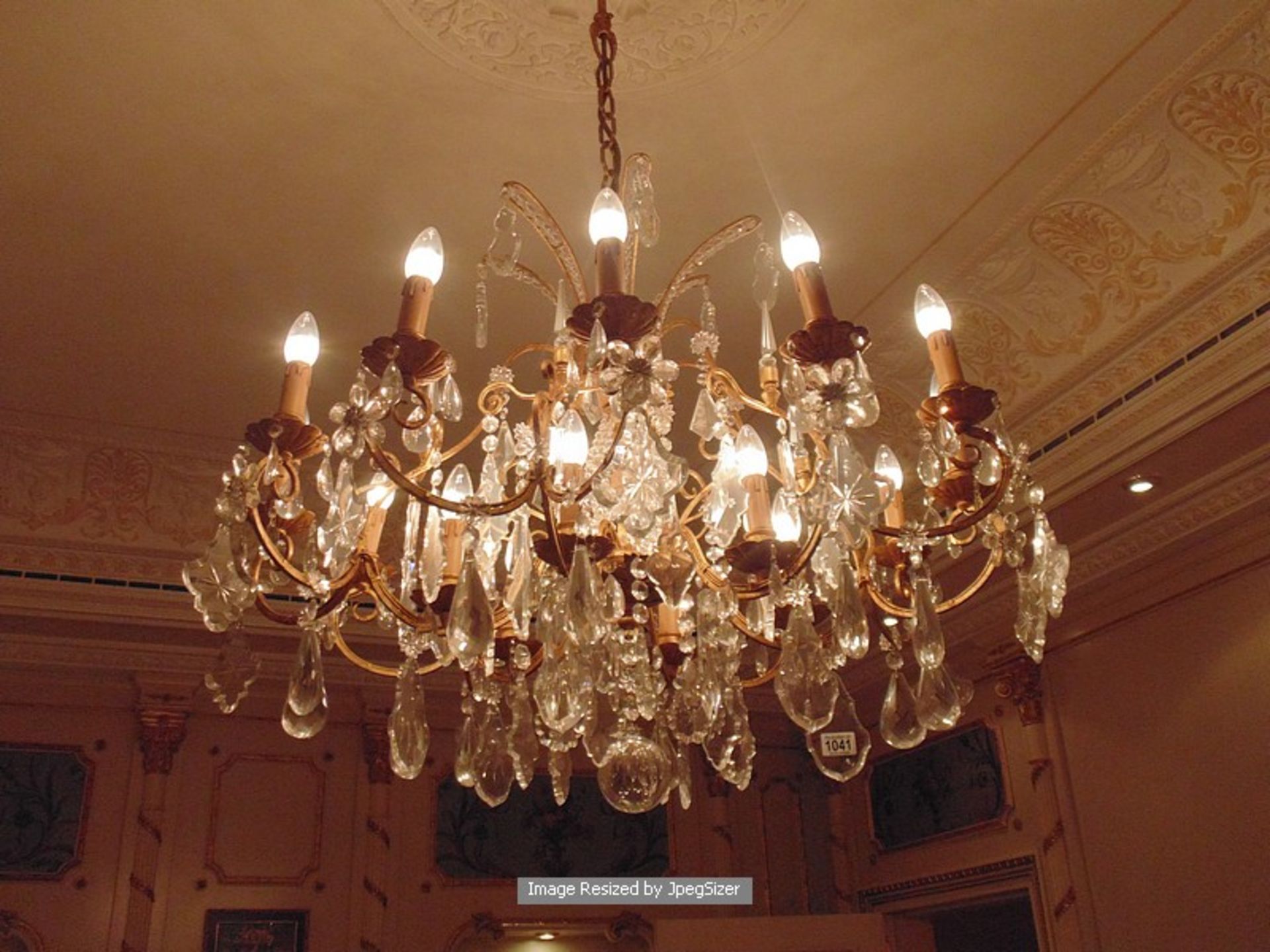 Continental Dore bronze and crystal chandelier 18 arm 1300mmdropThe buyer to remove at own costs - Image 3 of 4