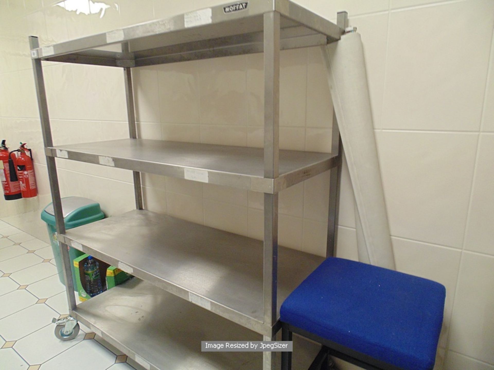 Stainless steel four tier mobile rack 1310mm x 540mm x 1640mm  Lift out charge  5