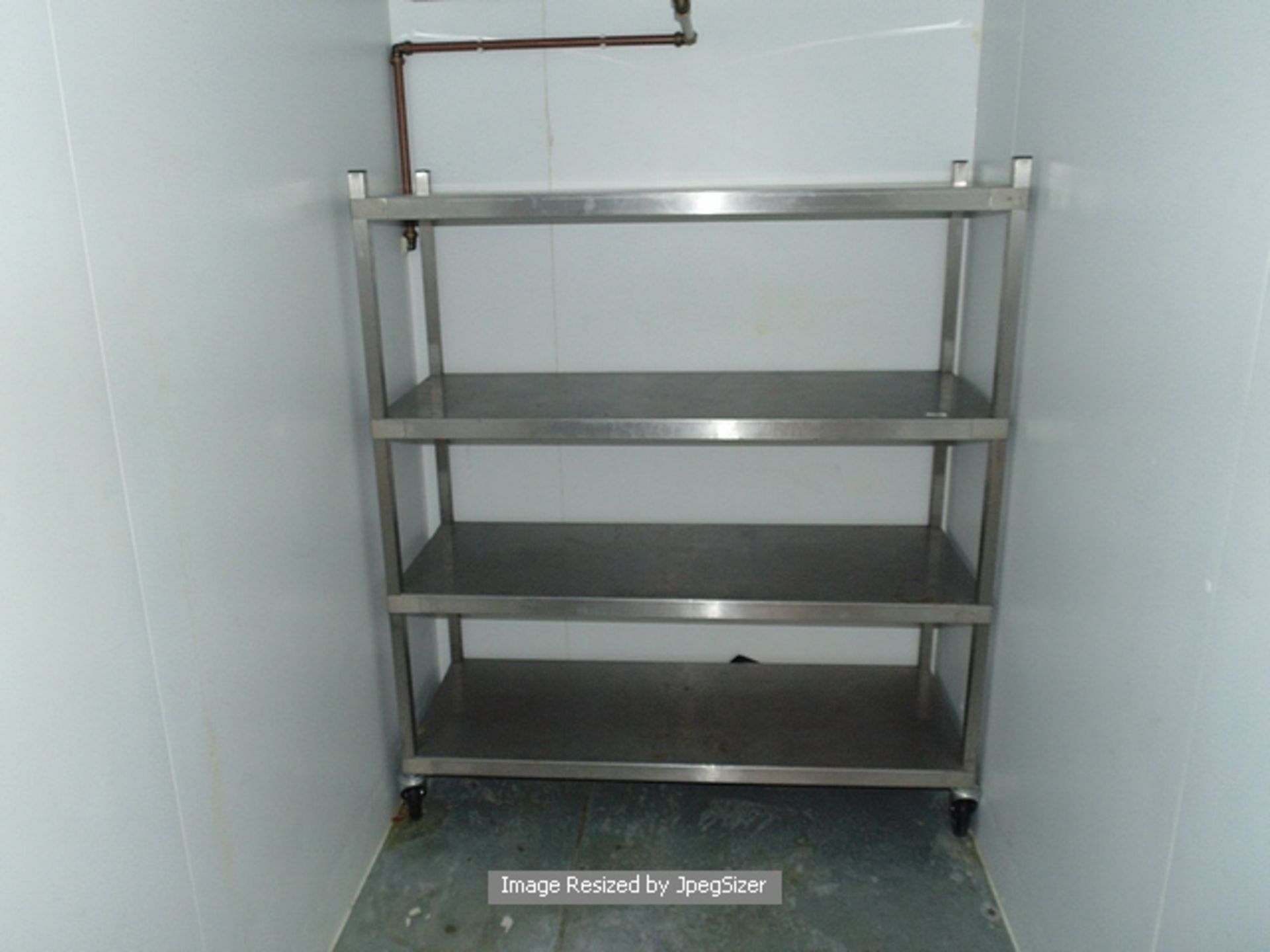 Moffat stainless steel mobile four tier rack 1300mm x 500mm x 1500mm  Lift out charge  5