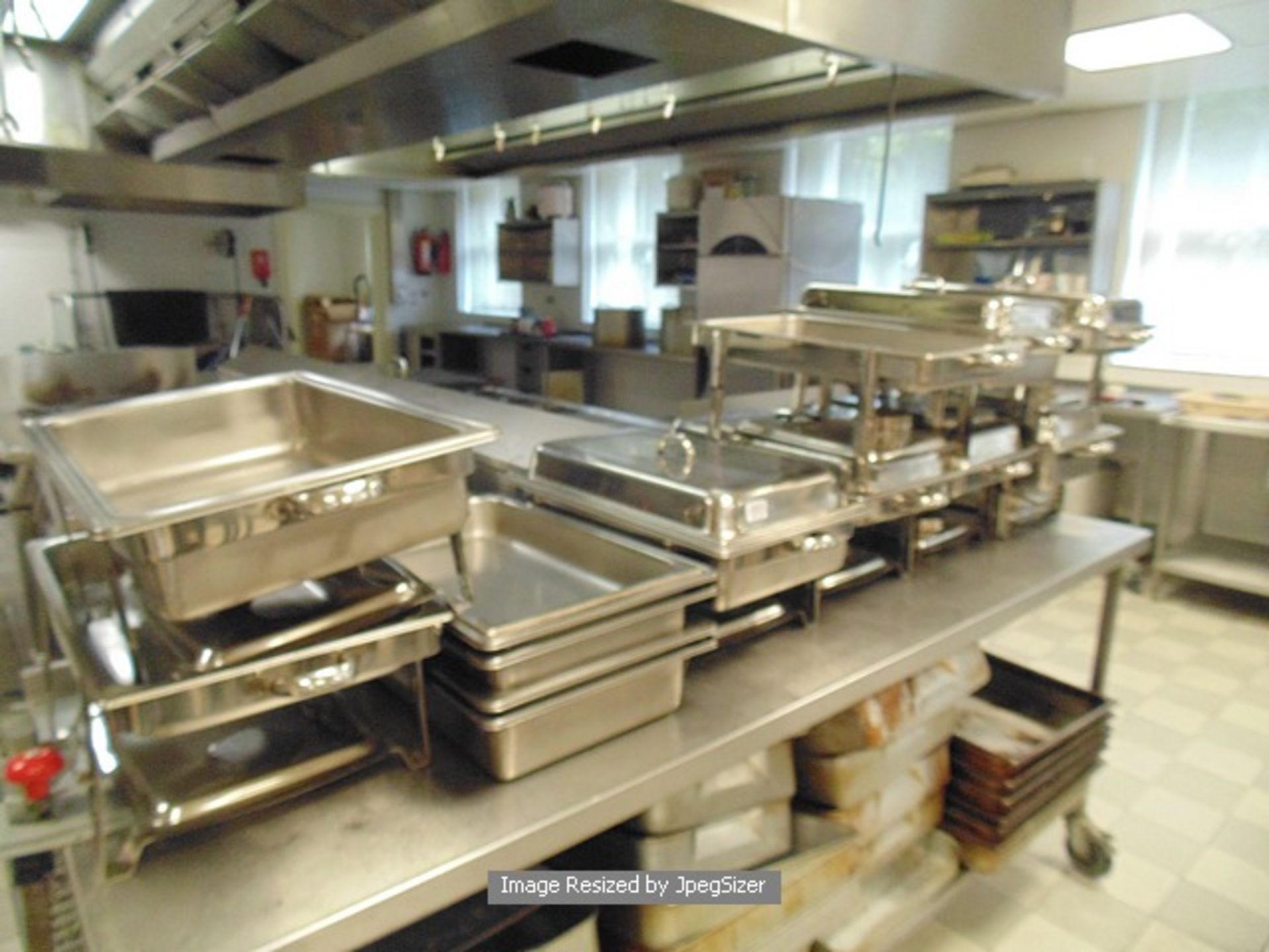 9 x Sunnex mirror polished stainless steel 1/1 gastronorm sized chafers with water pan nine litre - Image 2 of 2
