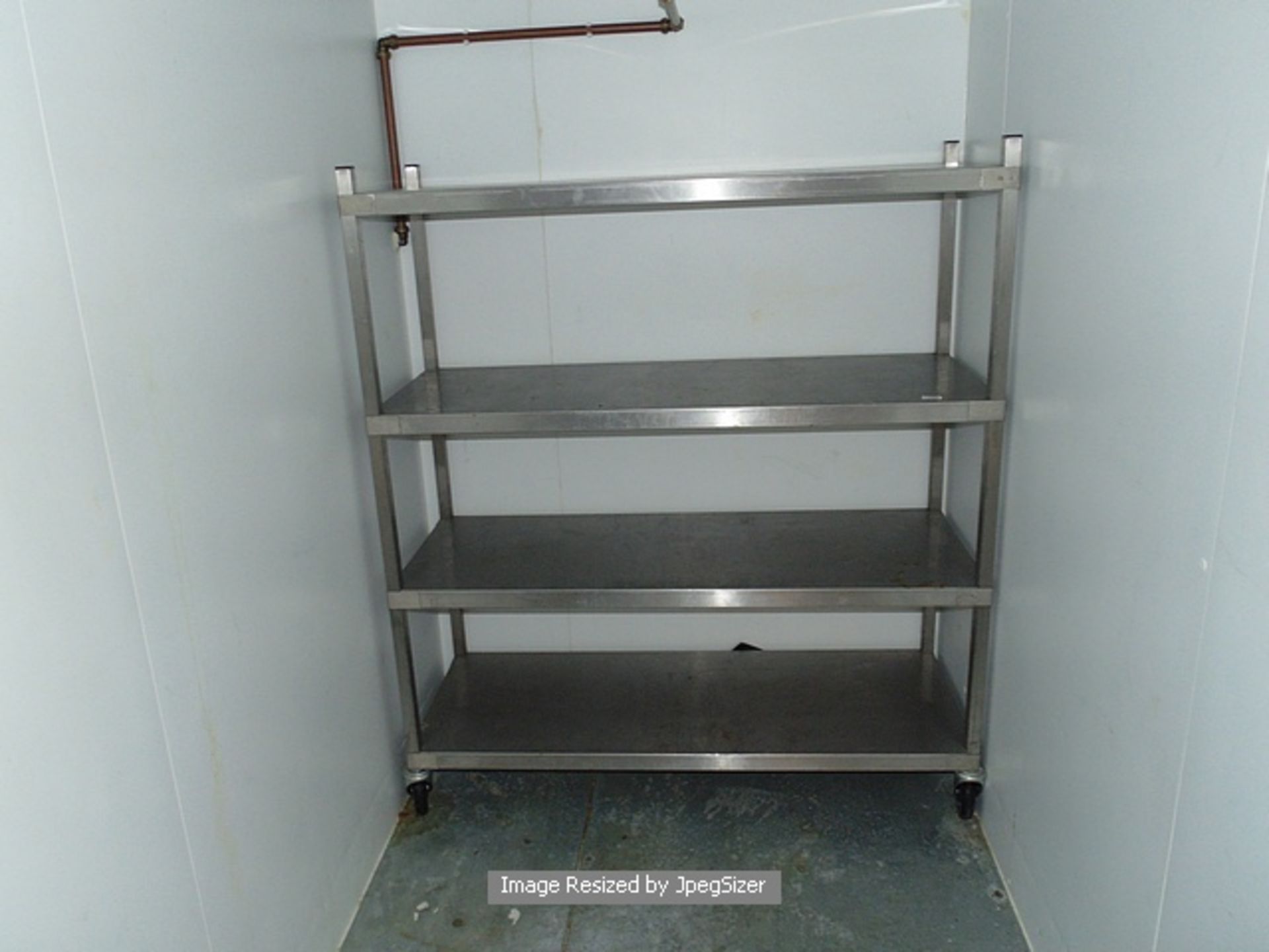 Moffat stainless steel mobile four tier rack 1300mm x 400mm x 1500mm  Lift out charge  5 - Image 2 of 2