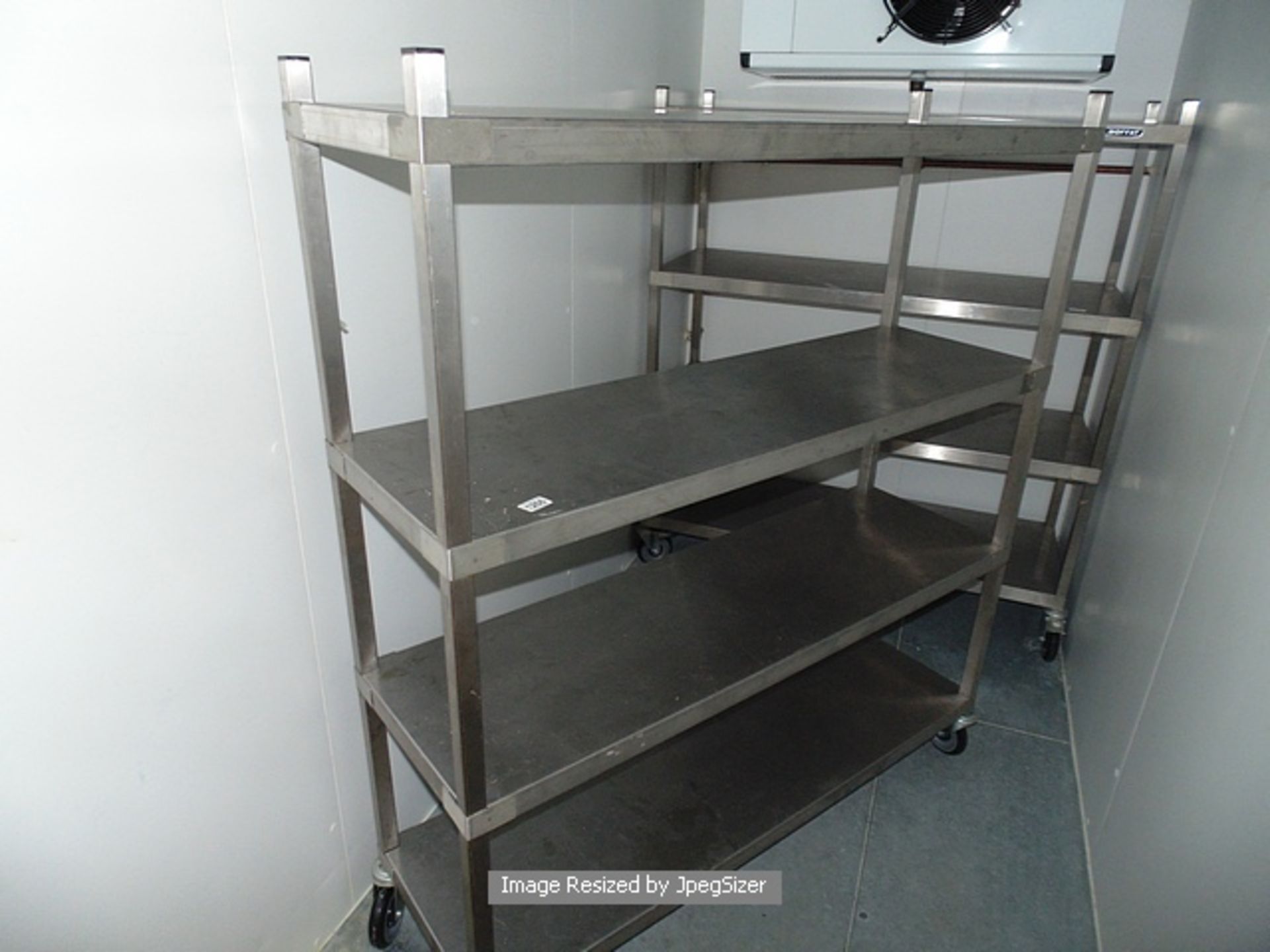 Moffat stainless steel mobile four tier rack 1300mm x 500mm x 1500mm  Lift out charge  5