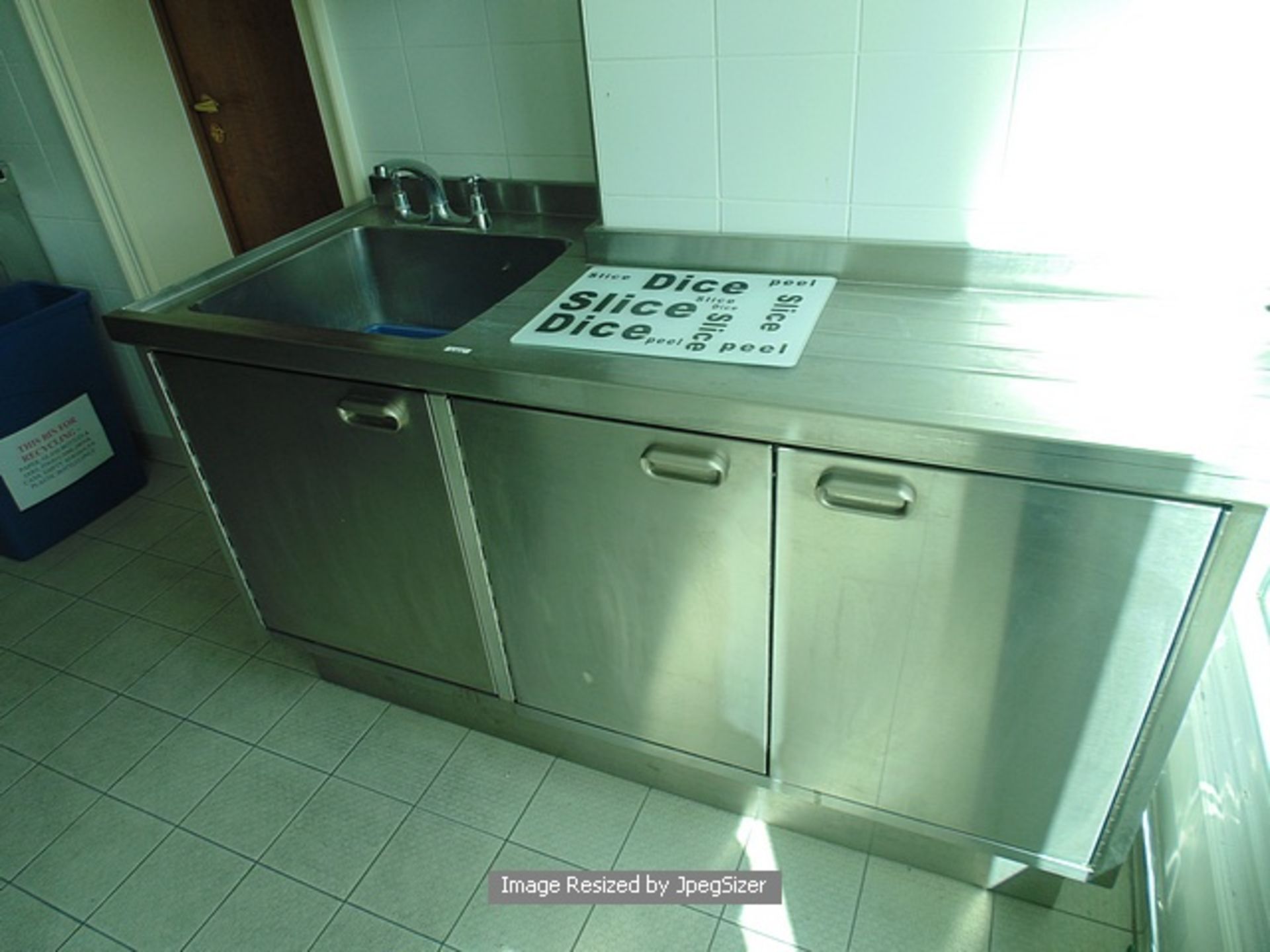 Moffat stainless steel utensil sink with three door cupboard under 1640mm  Lift out charge  30 - Image 2 of 2