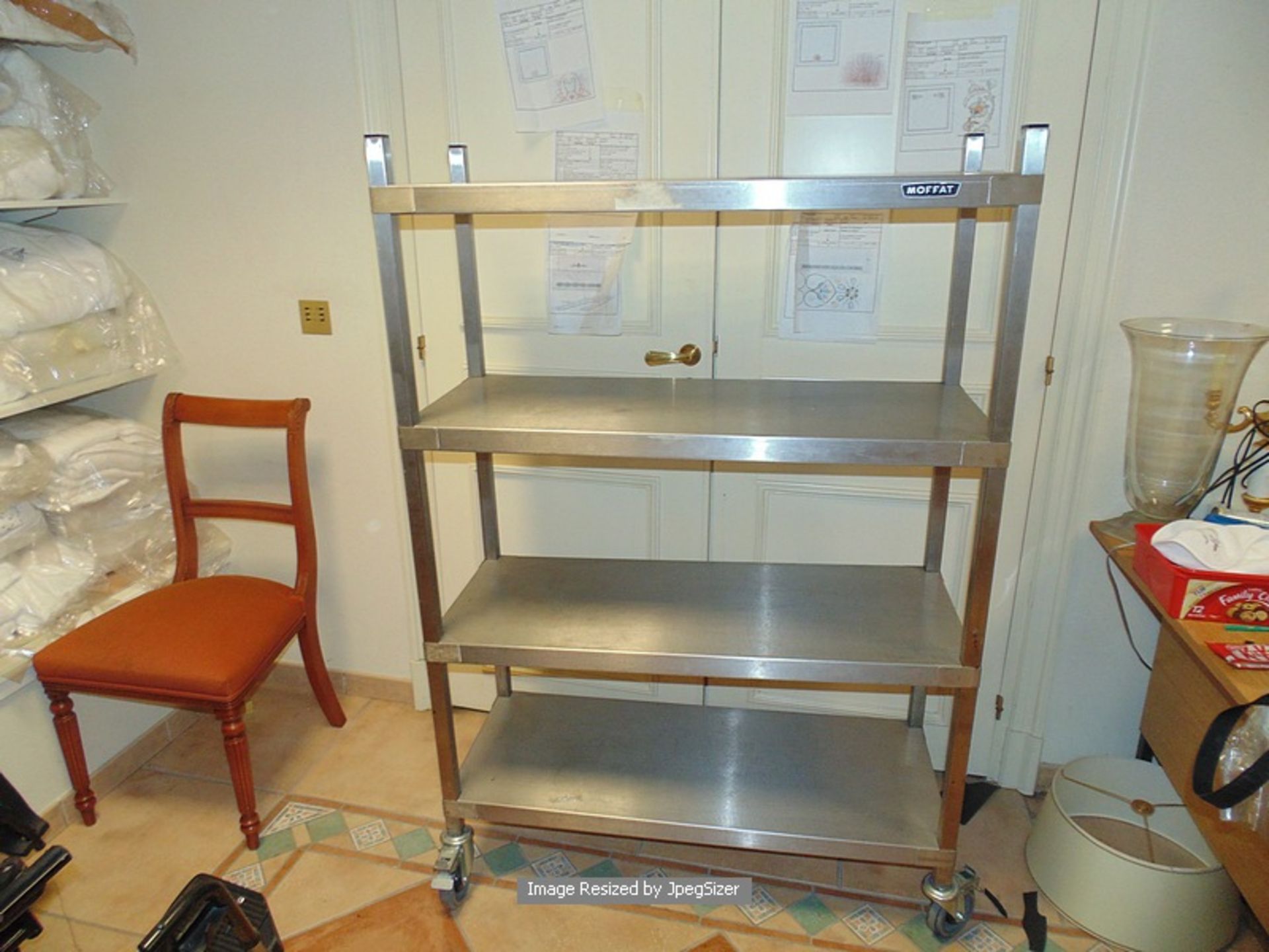 Moffat stainless steel mobile four tier rack 1000mm x 400mm x 1480mm  Lift out charge  5