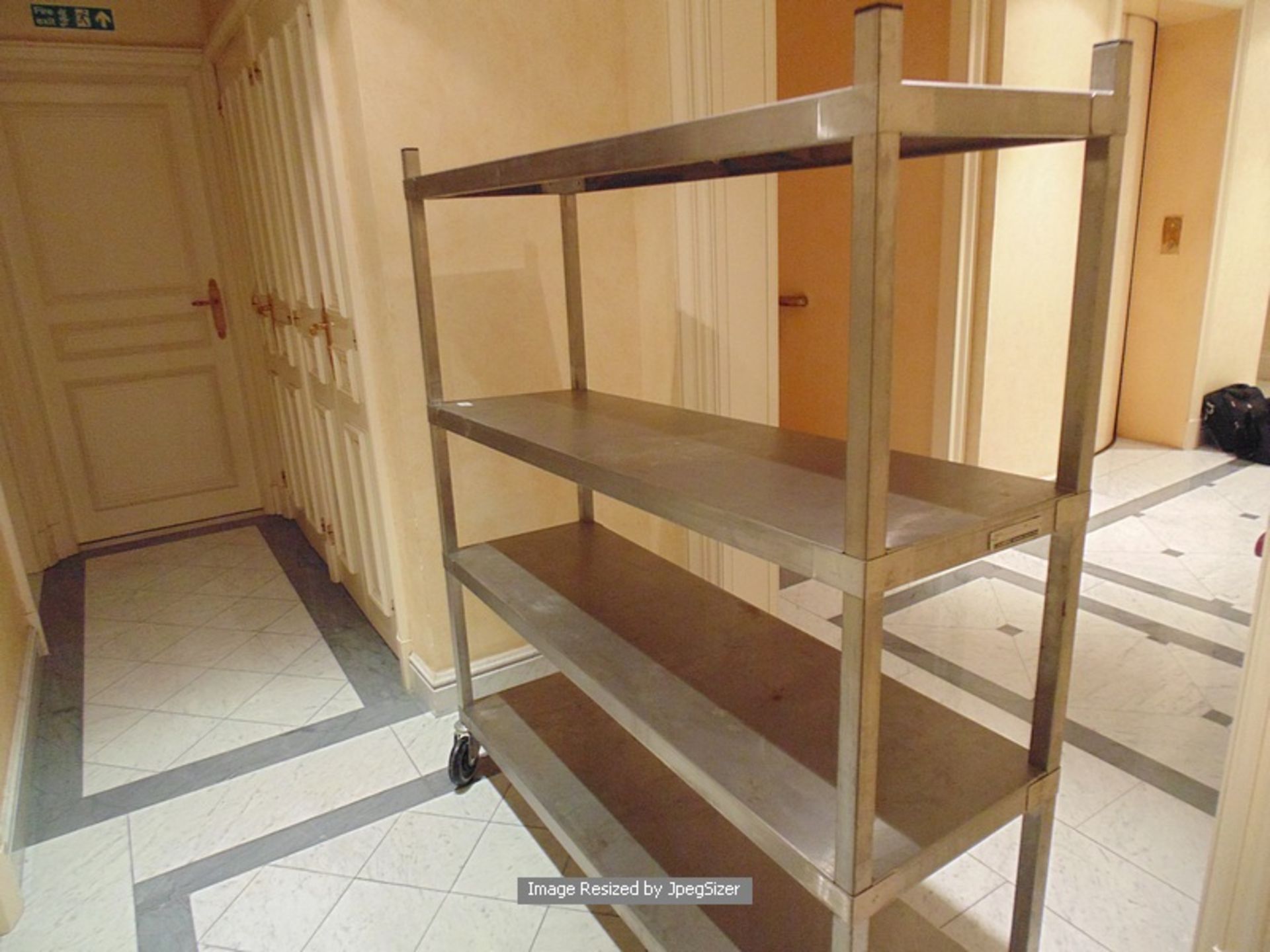 Stainless steel mobile four tier rack 1300mm x 400mm x 1500mm  Lift out charge  5