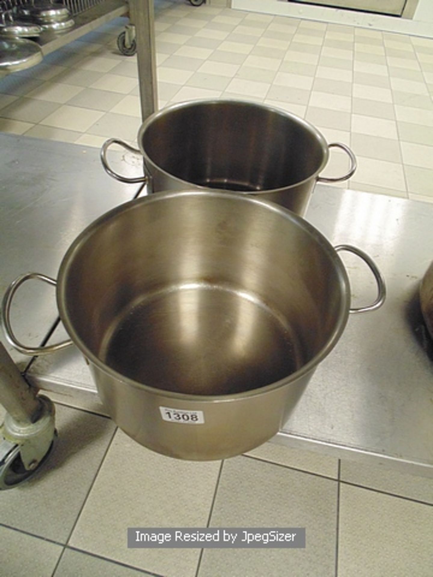 2 x Lagor stainless steel commercial stock pots 12.5 litre capacity 300mm x 180mm