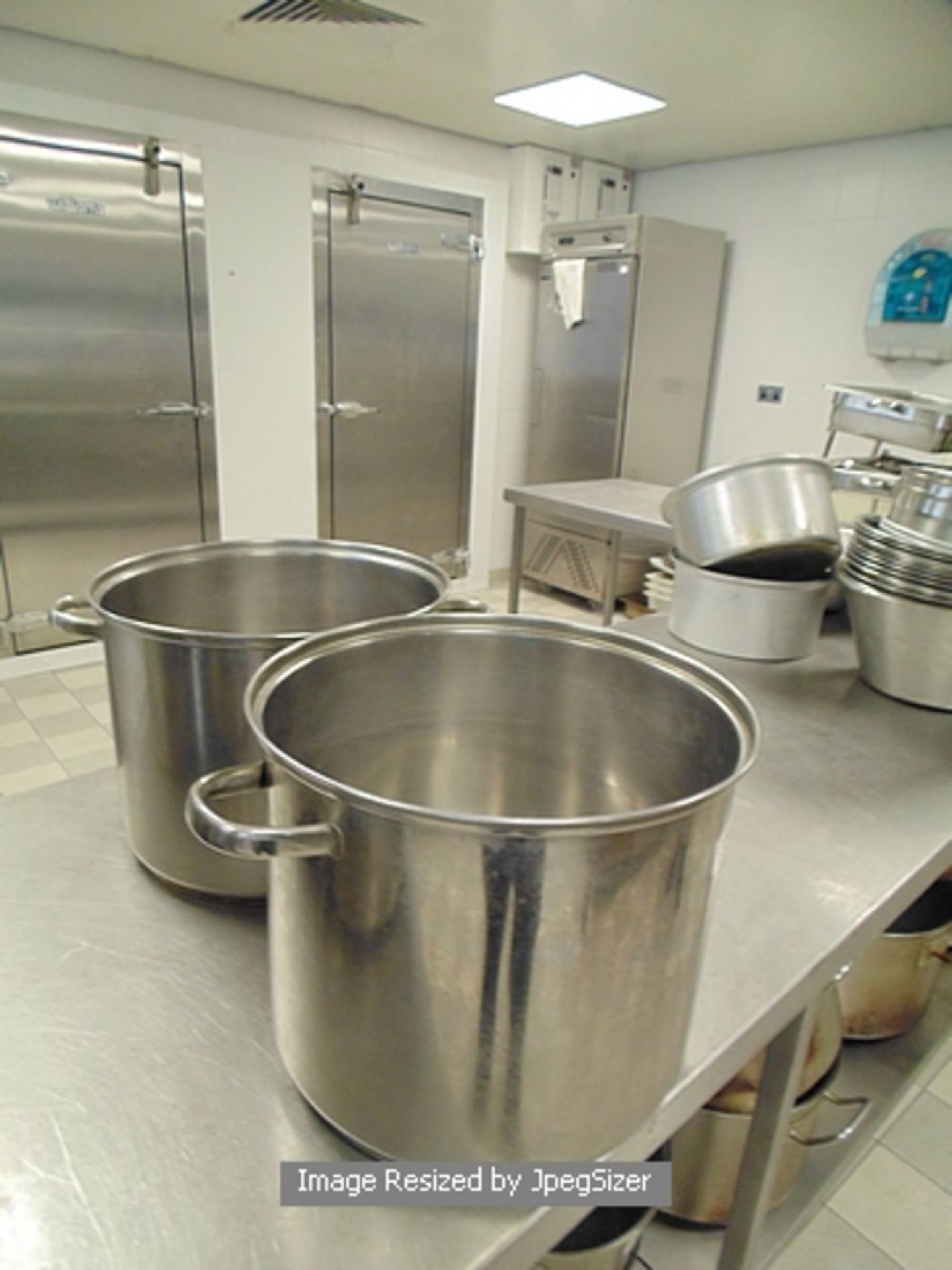 2 x Longlife Utensils stainless steel commercial stock pots 22 litre capacity 330mm x 260mm