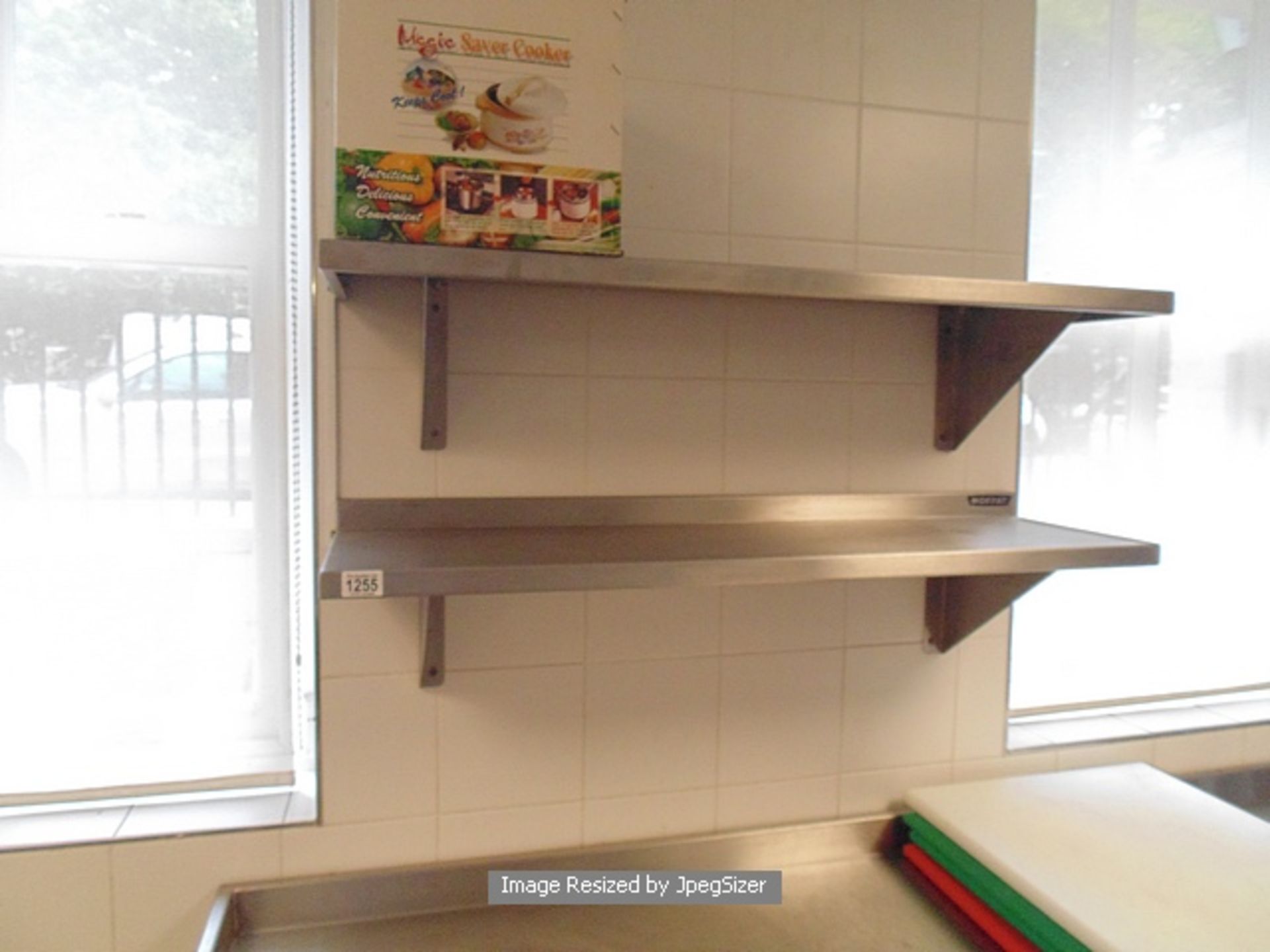 4 x Moffat stainless steel wall shelves 1250mm x 300mm  Lift out charge  5