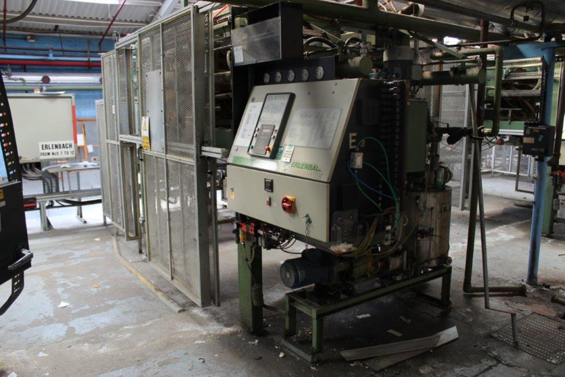 Erlenbach 2000 Tiling machine with 300mm patterned tiles die 6 per cycle, type EHV105/65/1 machine