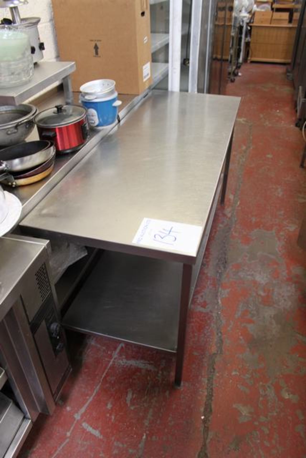 Stainless steel prep table with shelf 1800mm x 650mm