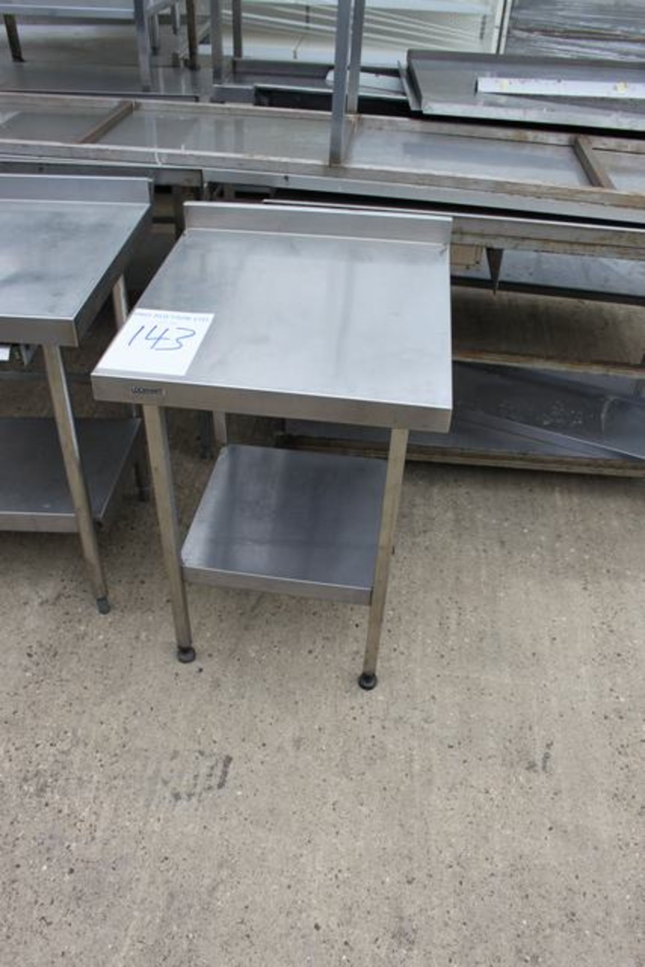 Lockhart stainless steel prep table with shelf and up stand 600mm x 650mm