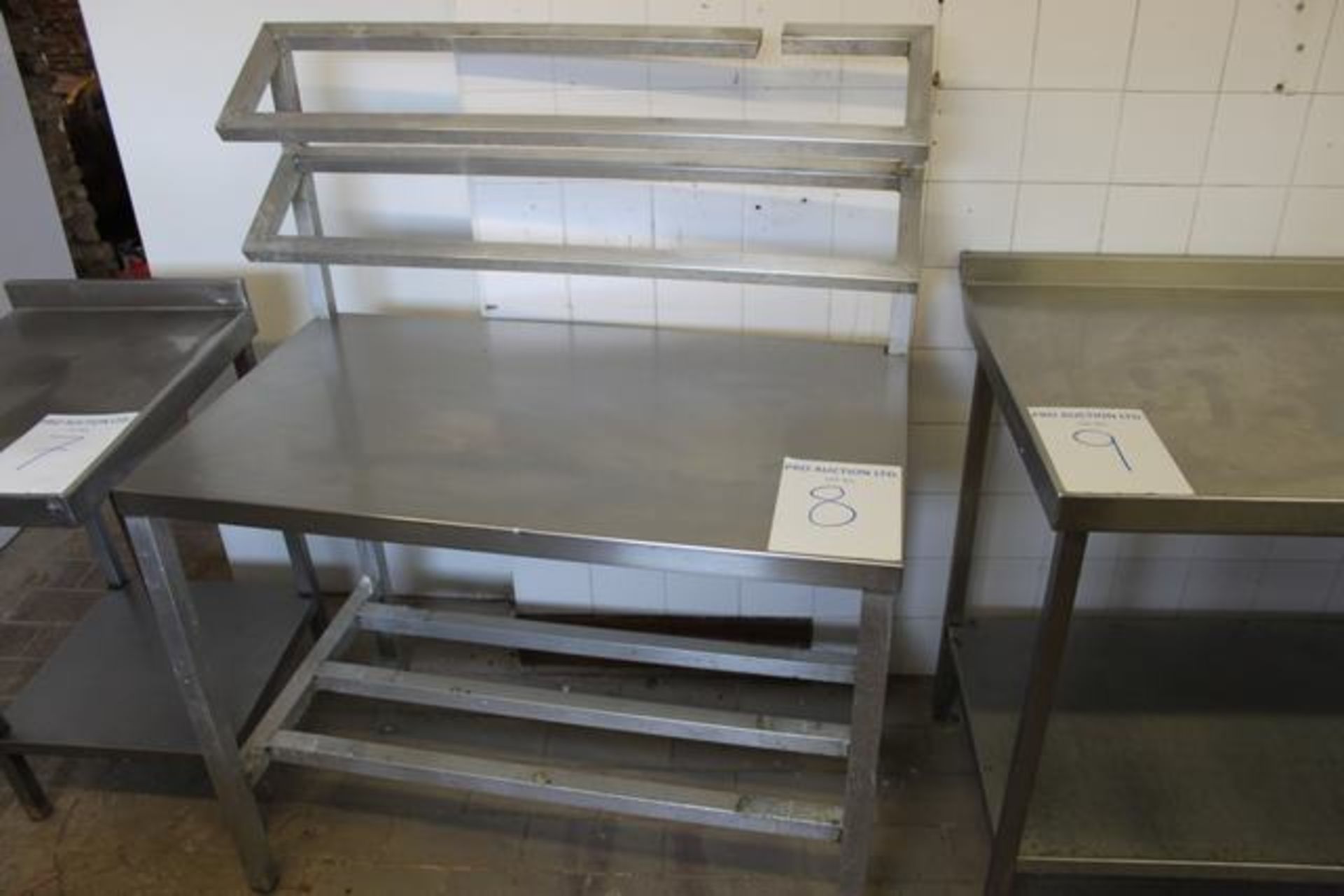 Stainless steel preparation table  with top tier rack stand 1040mm x 600mm