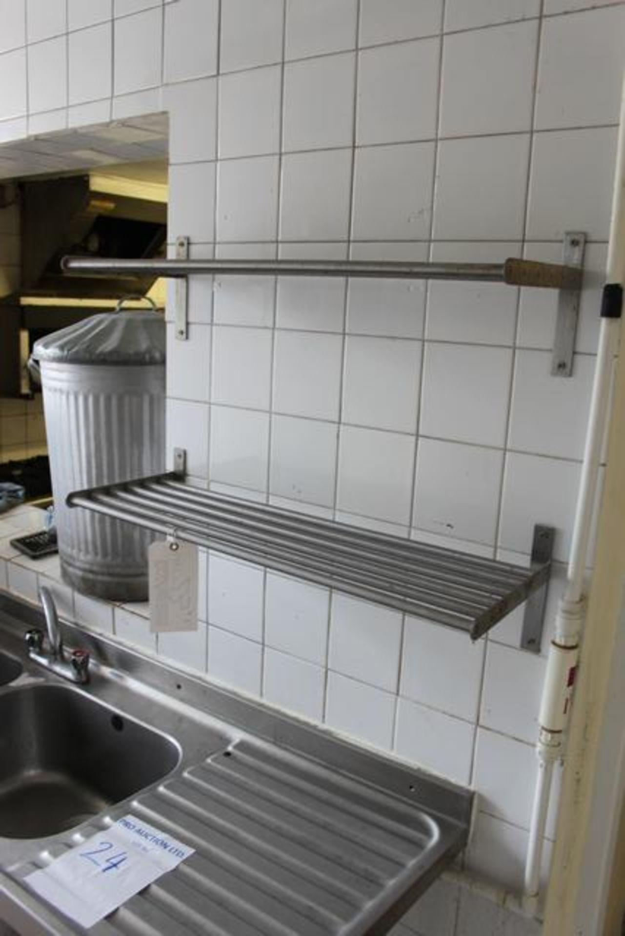 2 x stainless steel pipe shelves 800mm x 270mm