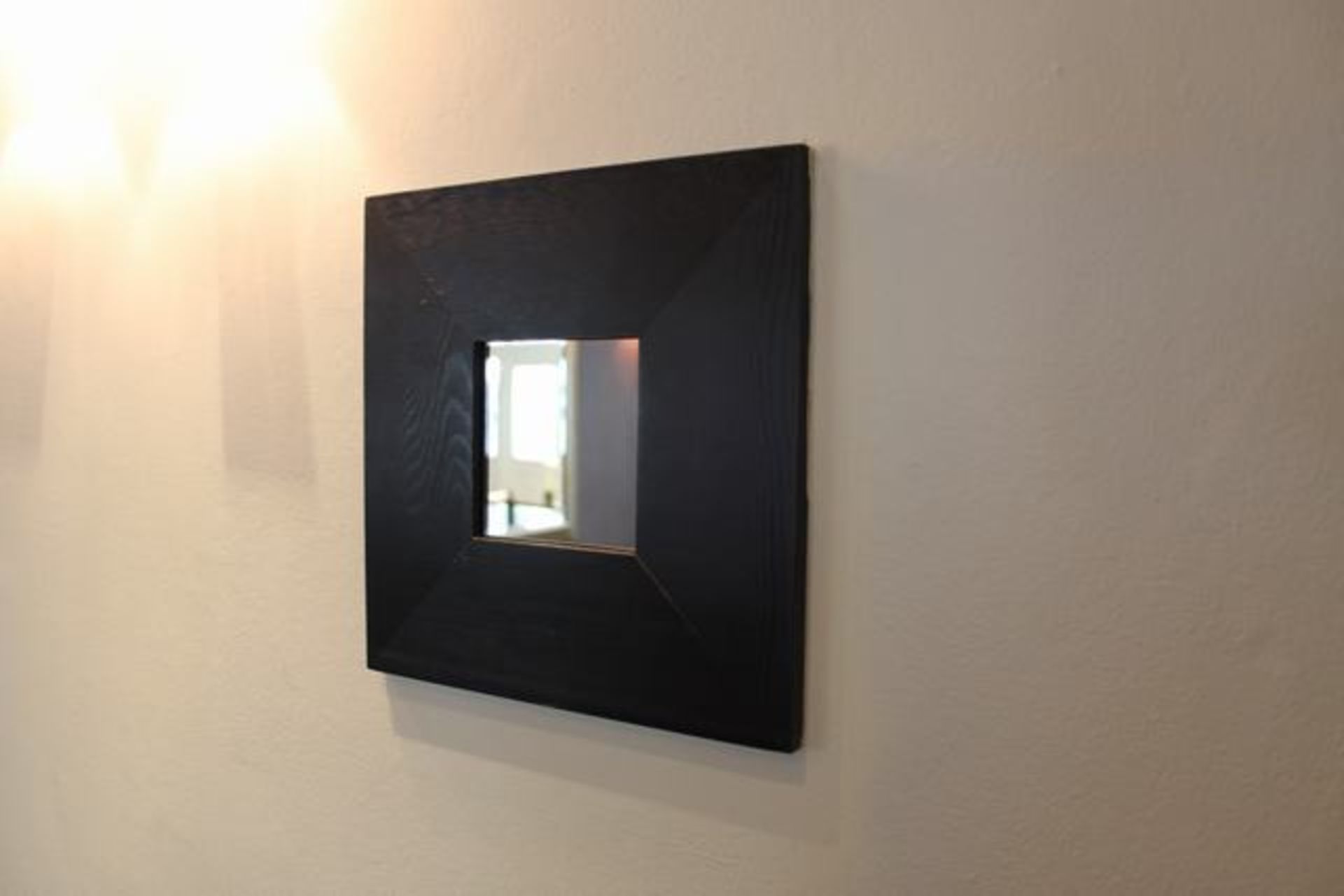 8 x Wooden black framed mirror 260mm x 260mm Lift out charge  5