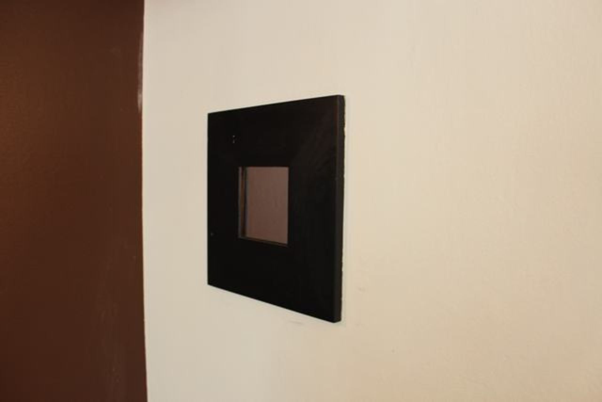 8 x Wooden black framed mirror 260mm x 260mm Lift out charge  5