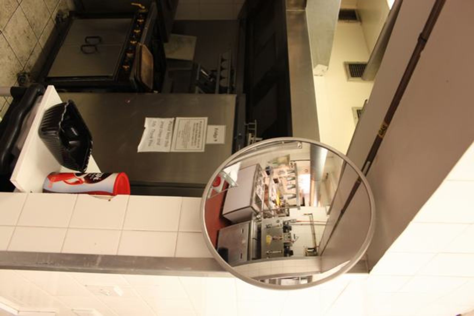 Acrylic convex mirror offers a 180 degree viewing capability 400mm diameter Lift out charge  5