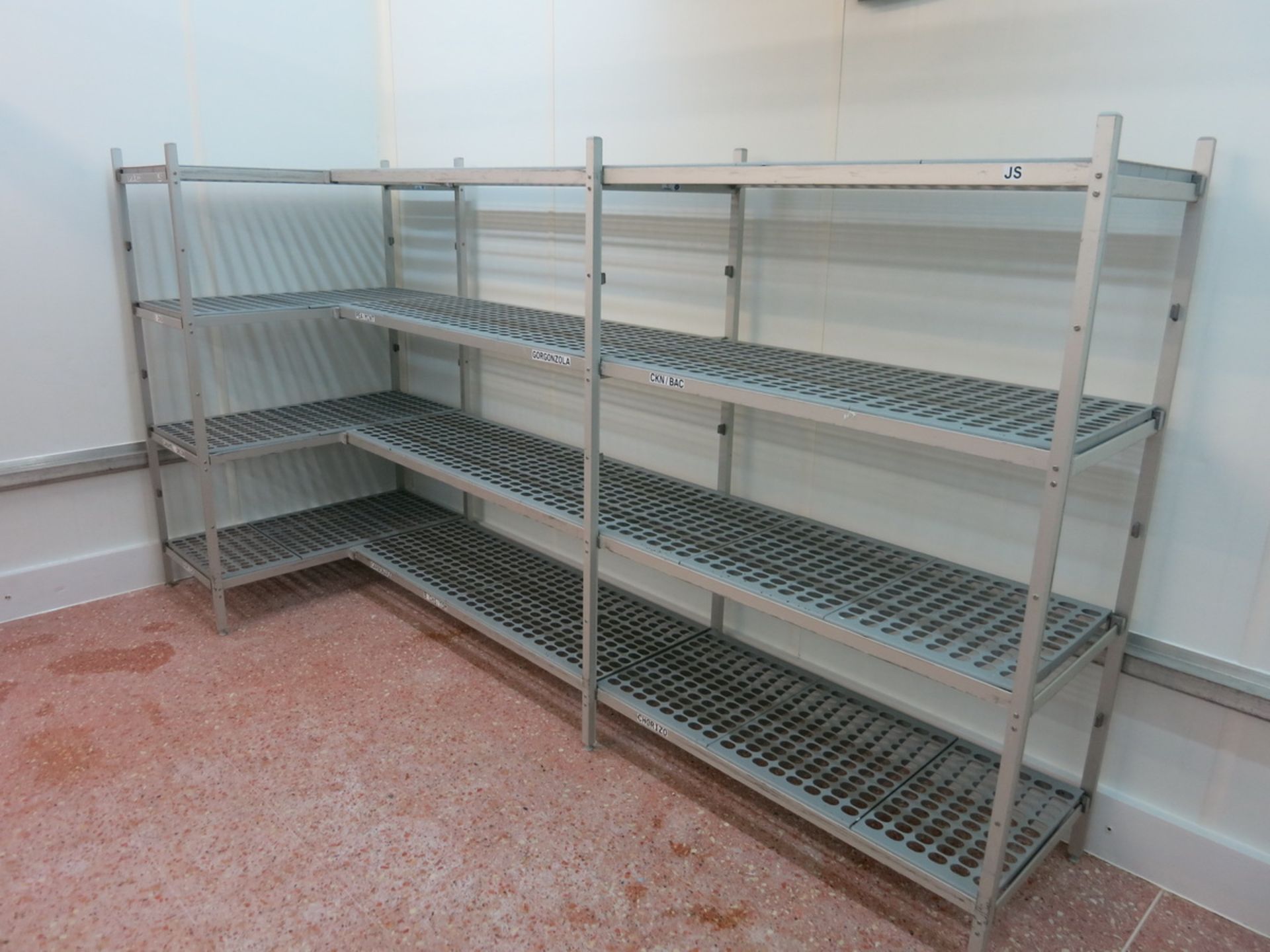 Aluminum  shelving, located in meat fridge LIFT OUT CHARGE  £75 - Image 2 of 2