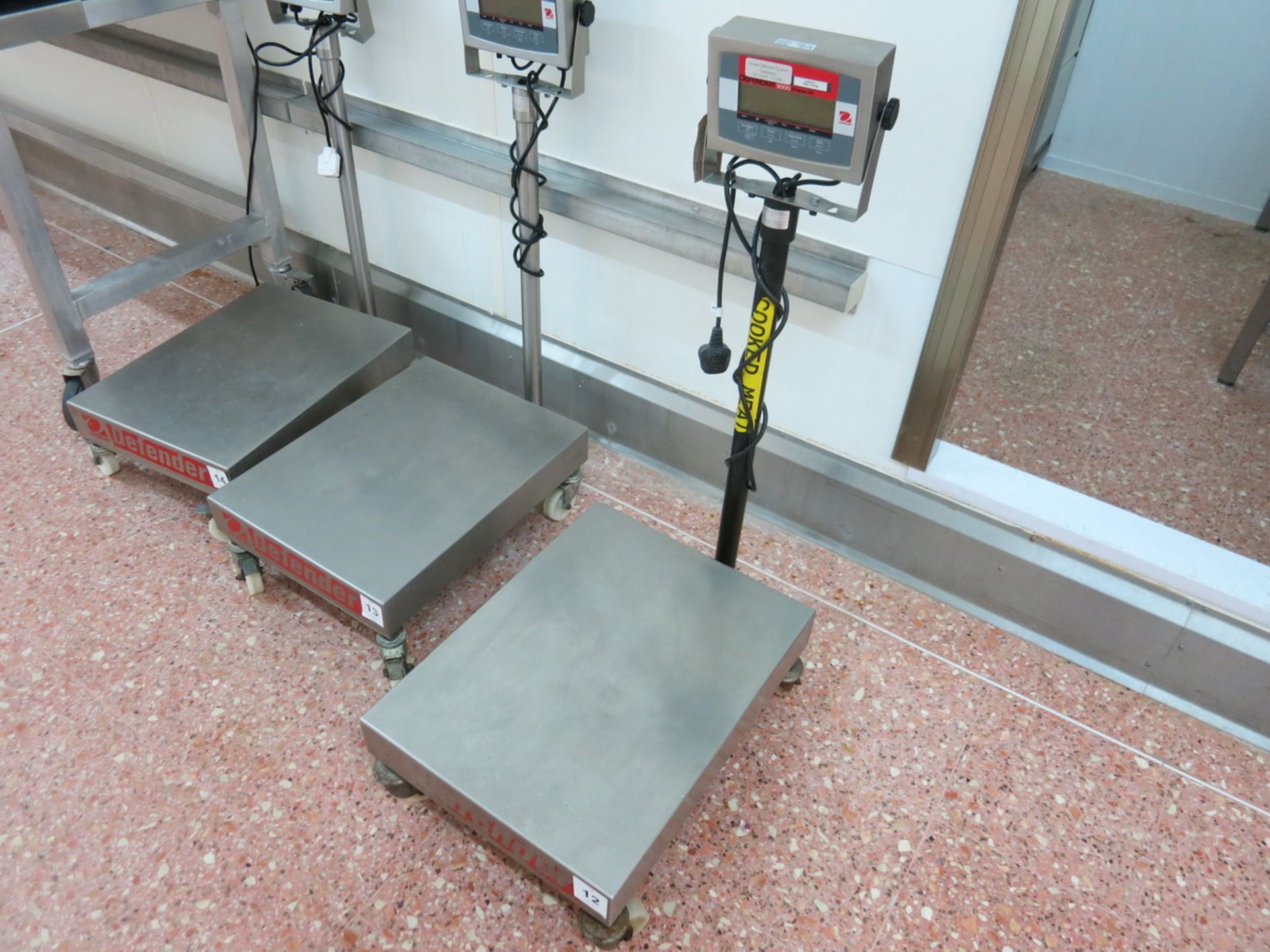 Ohaus platform scale, model T32XW, max 150 kg,min0.01kg, on mobile stand
LIFT OUT CHARGE  £10