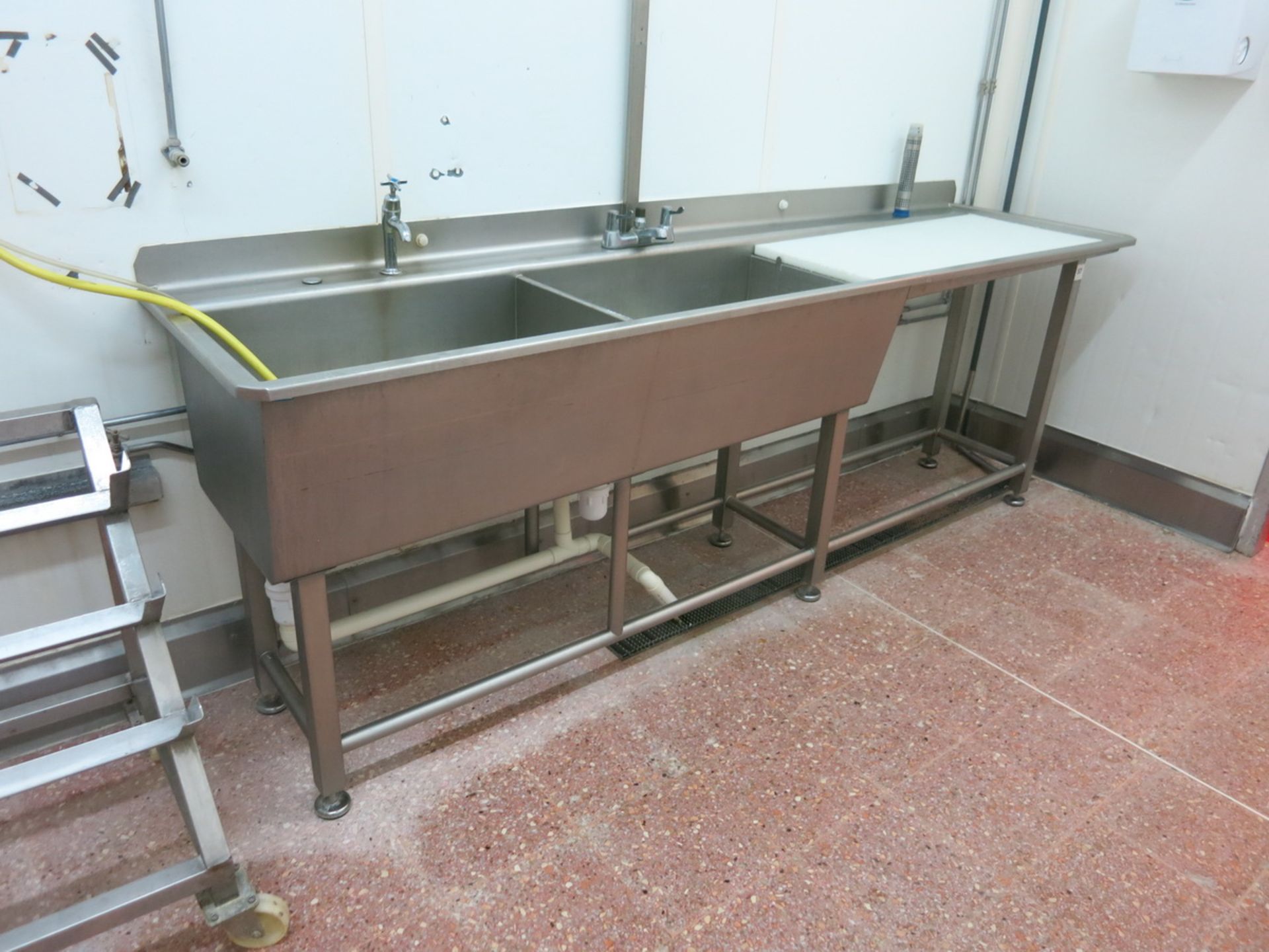 Stainless sink, 2.7m wide LIFT OUT CHARGE  £75