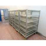 Aluminum  mobile racks, 1.2m x 700mm x 1.55m high, 4 shelf LIFT OUT CHARGE £75