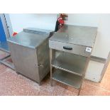1x Stainless shipping desk with shelves