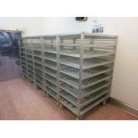 Aluminum  mobile racks, 1.2m x 700mm x 1.55m high, 7 shelf LIFT OUT CHARGE  £75