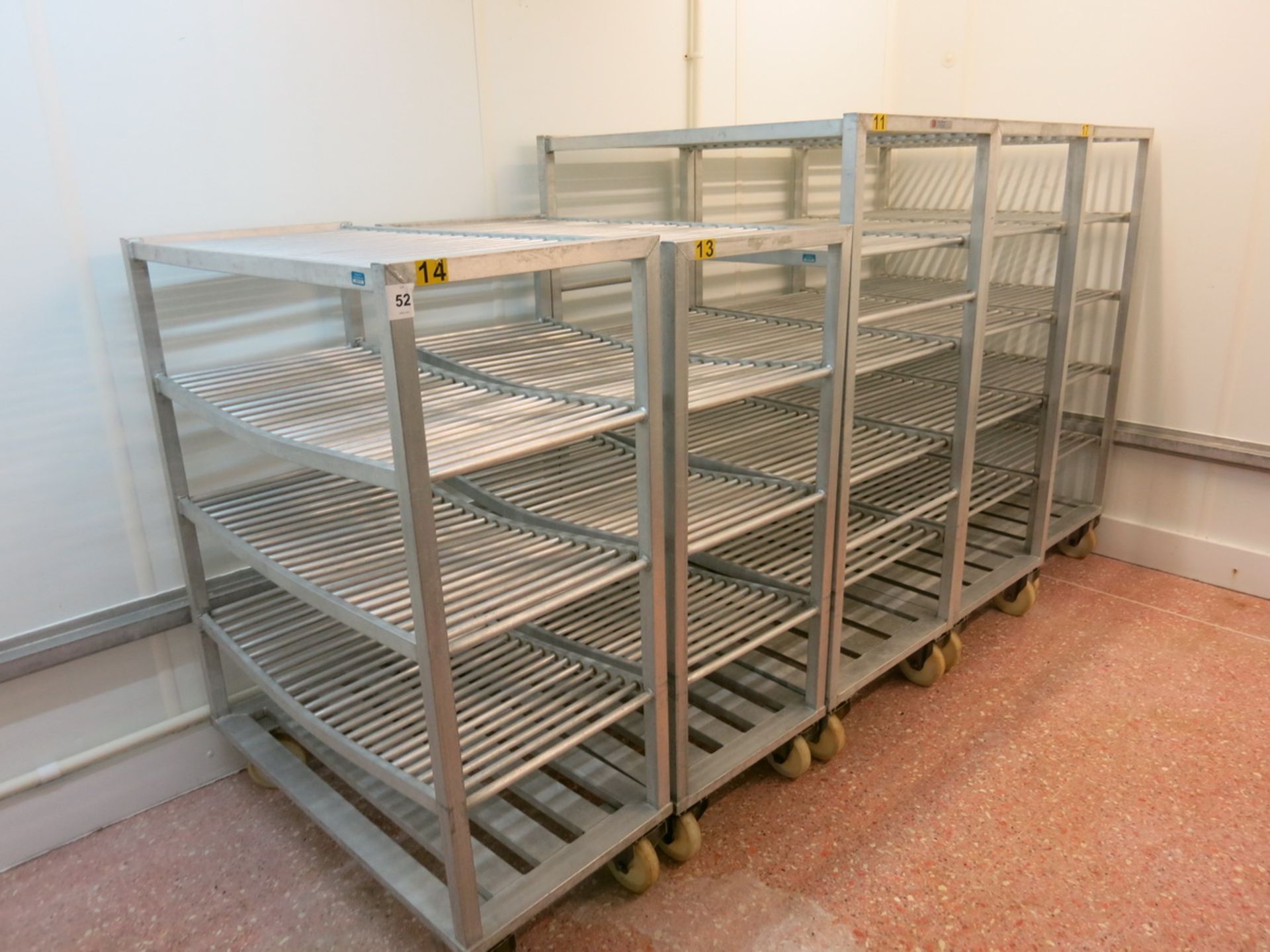 Aluminum  mobile racks, two sizes LIFT OUT CHARGE  £75