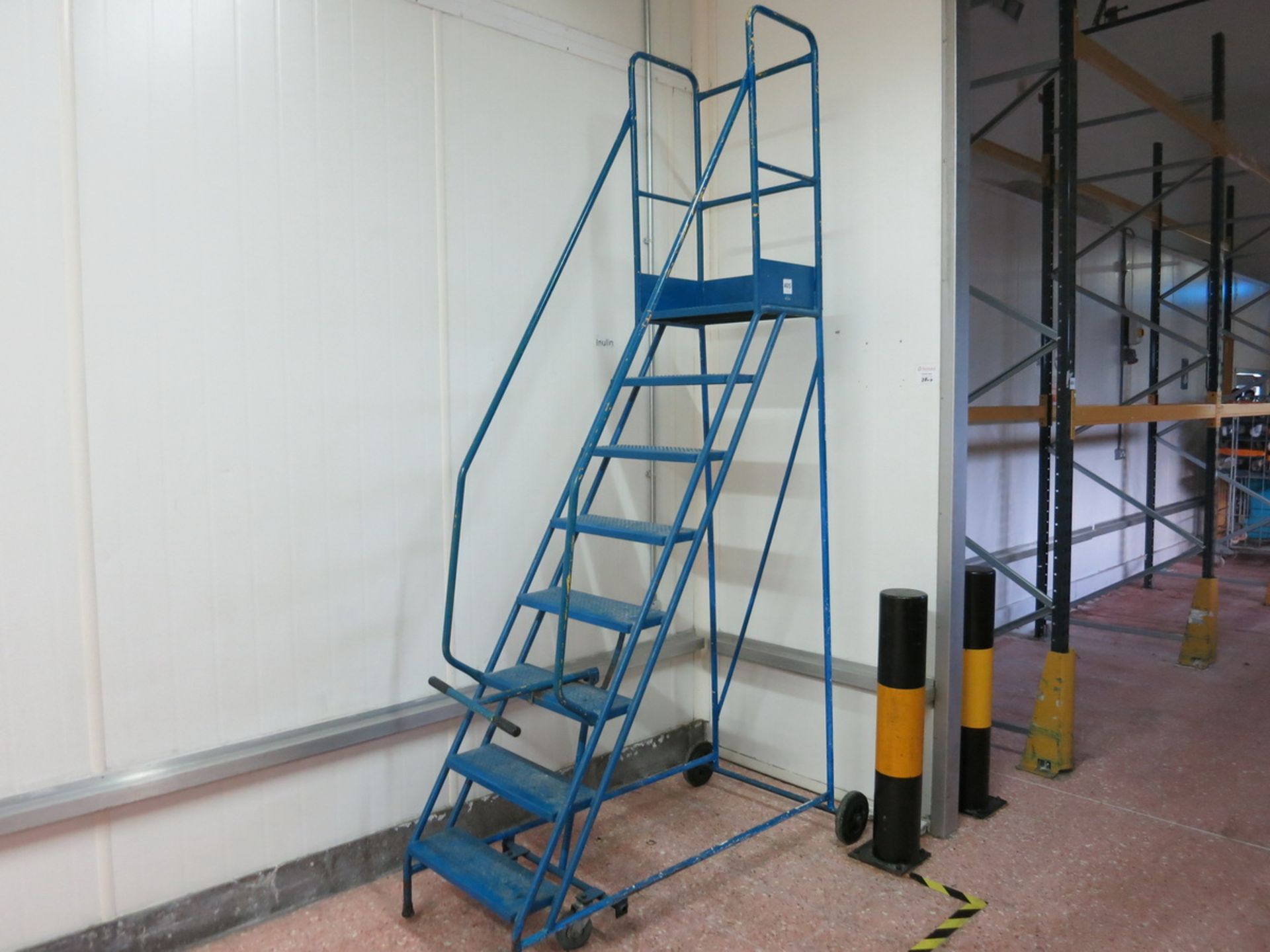 Warehouse ladder, 7 step, blue LIFT OUT CHARGE £10