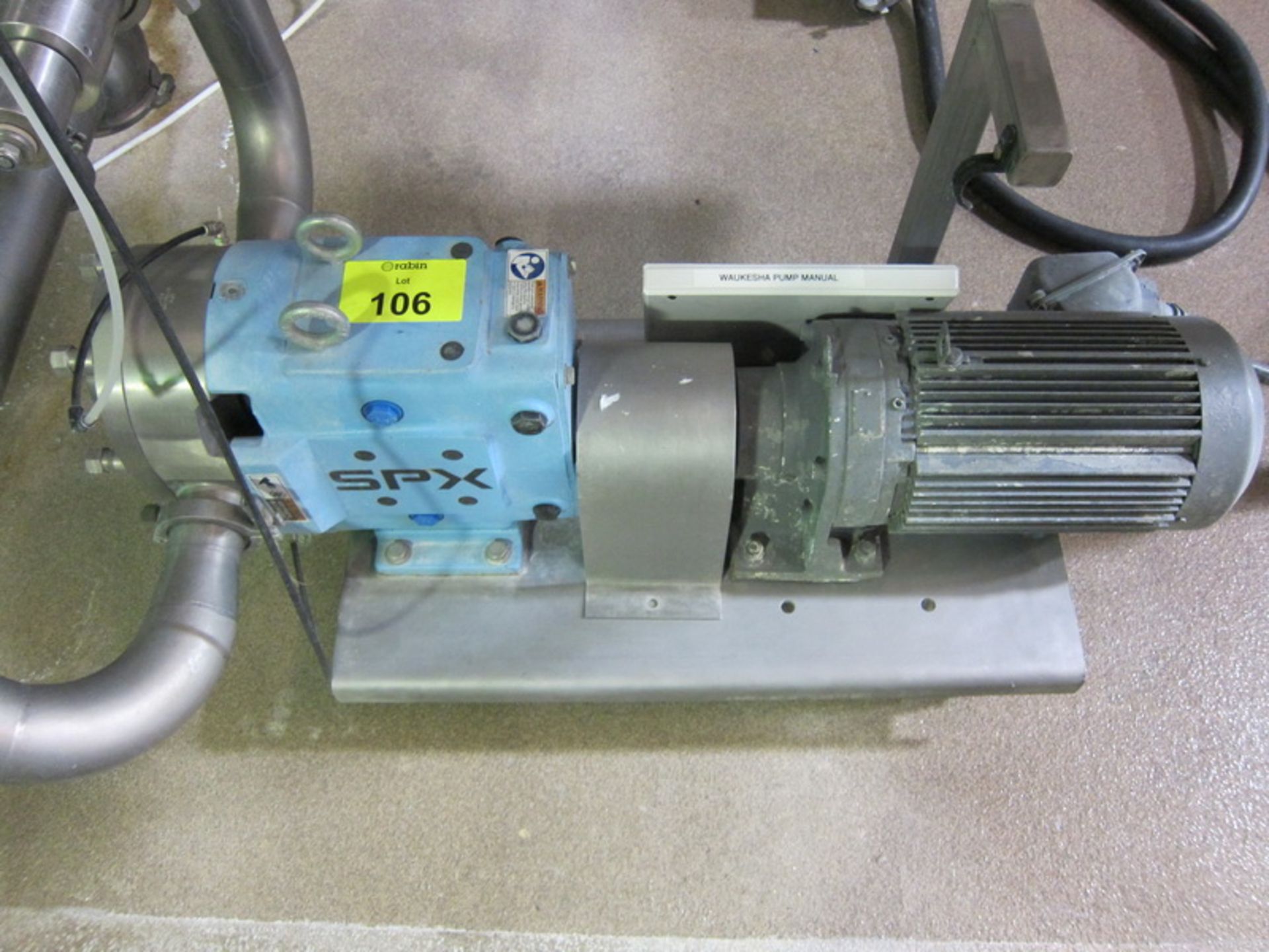 Waukesha positive pump, model 0602U2, s/n 2770159-R1-3, (SUBJECT TO BULK BID OF LOTS 103-118)