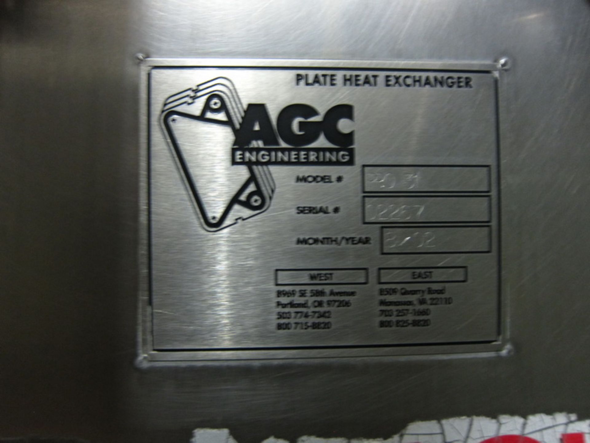 AGC plate heat exchanger, model Pro-31, s/n 2267, all stainless construction, with Ceslomagnetics - Image 5 of 5