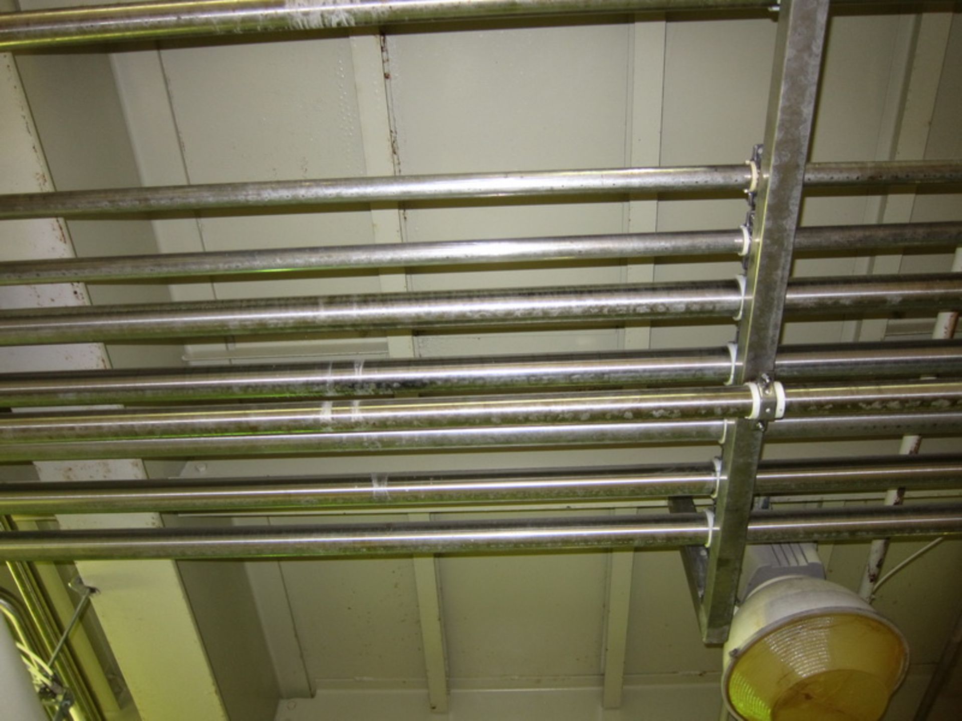 [Lot] Stainless pipework, located in process room includes: inline refractometer, (5) flow valves - Image 8 of 14
