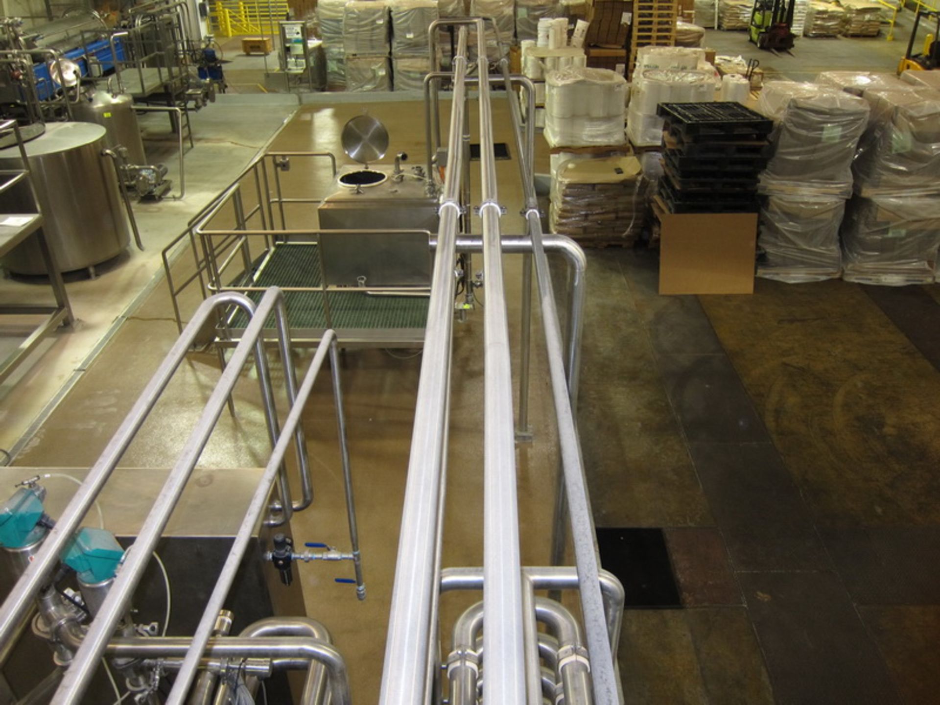 [Lot] Stainless pipework, located in process room includes: inline refractometer, (5) flow valves - Image 11 of 14