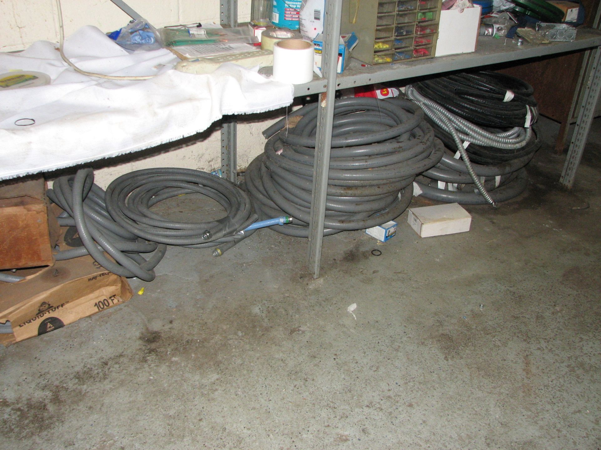 [Lot] Miscellaneous galvanized & PVC, fittings, elbows, couplers, sleeves with (2) metal shelving, - Image 4 of 4